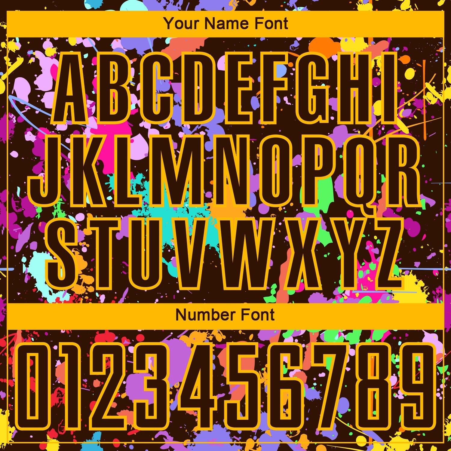 Custom Graffiti Pattern Brown-Gold Paint Splatter Sublimation Soccer Uniform Jersey view 6