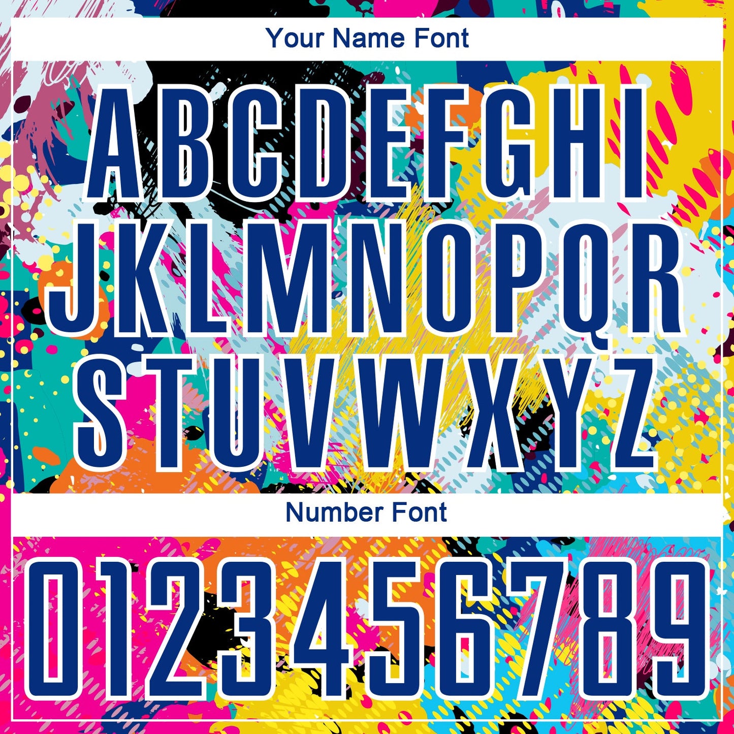 Custom Graffiti Pattern Royal-White Paint Splatter Sublimation Soccer Uniform Jersey view 6