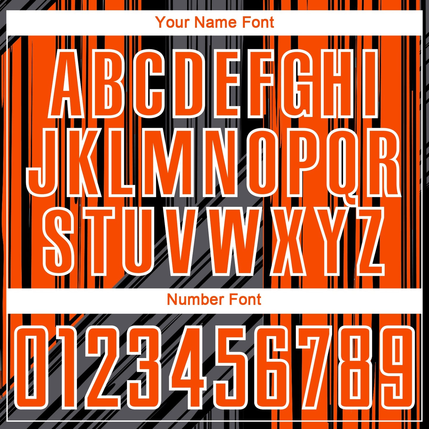 Custom Black Orange-White Brush Stroke Fluid Stripes Sublimation Soccer Uniform Jersey view 6
