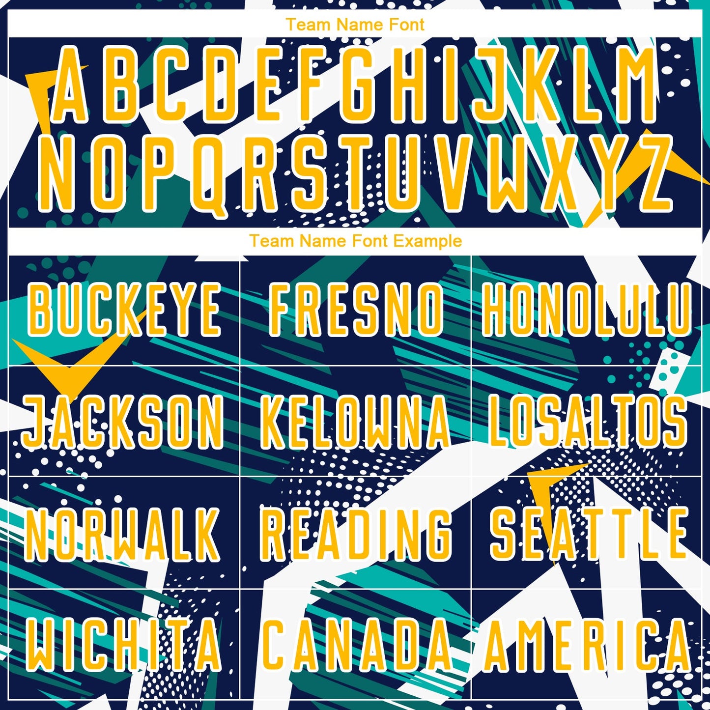 Custom Navy Gold Teal-White Geometric Asymmetry Shatter Sublimation Soccer Uniform Jersey view 5