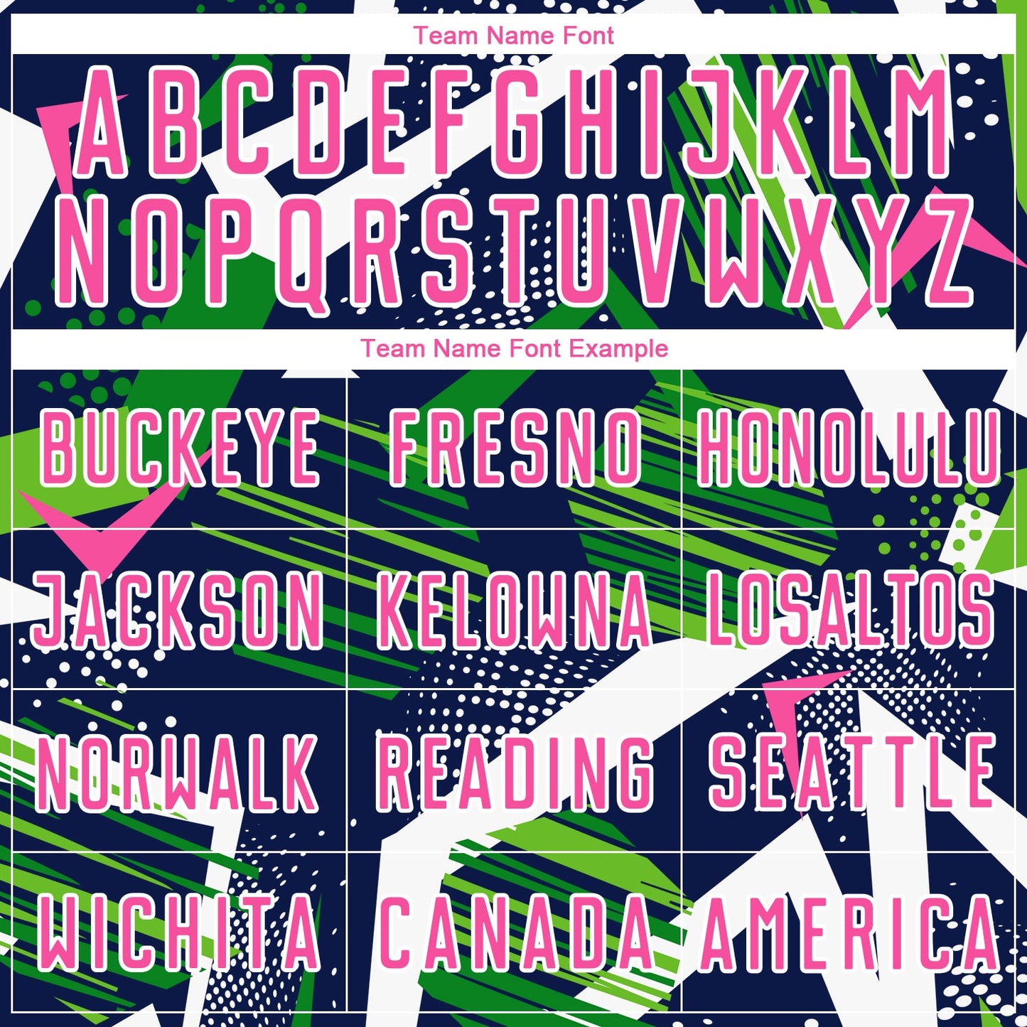 Custom Navy Pink Green-White Geometric Asymmetry Shatter Sublimation Soccer Uniform Jersey view 5