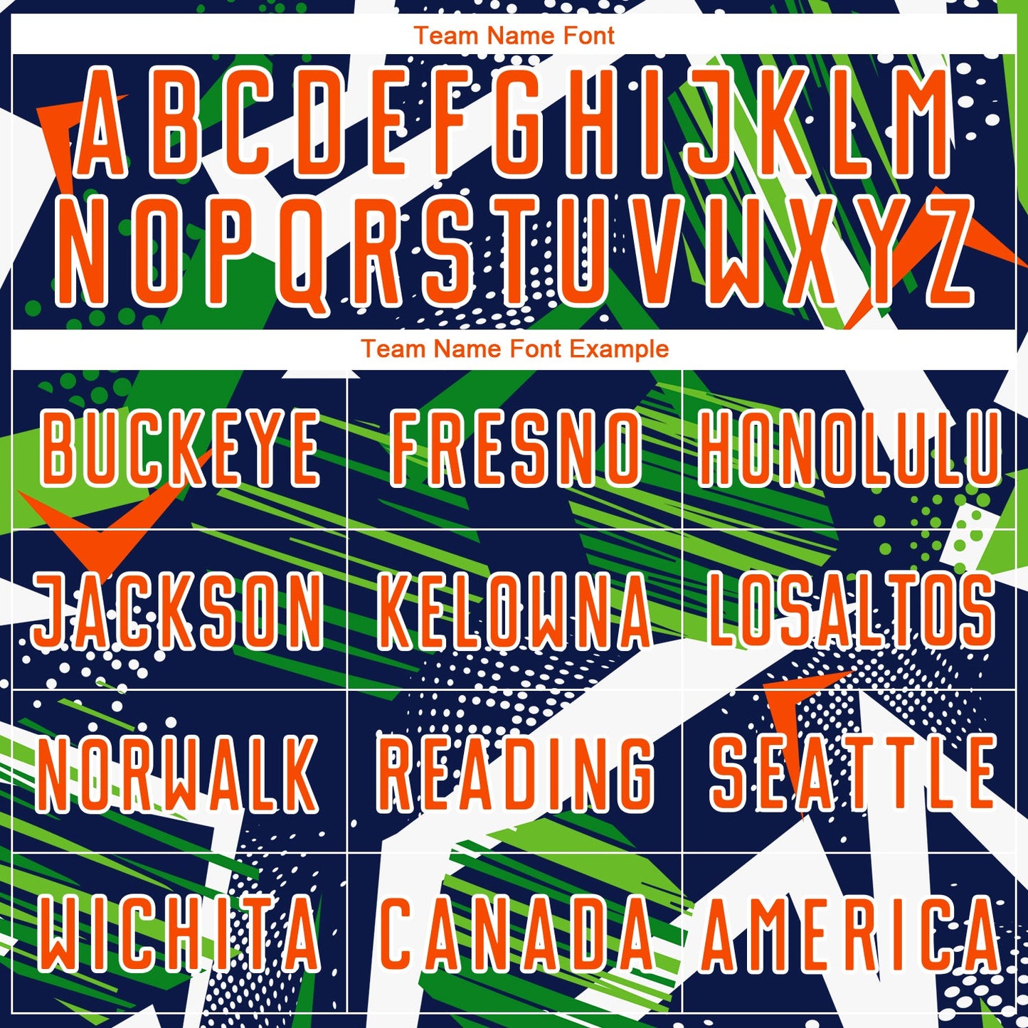 Custom Navy Orange Green-White Geometric Asymmetry Shatter Sublimation Soccer Uniform Jersey view 5