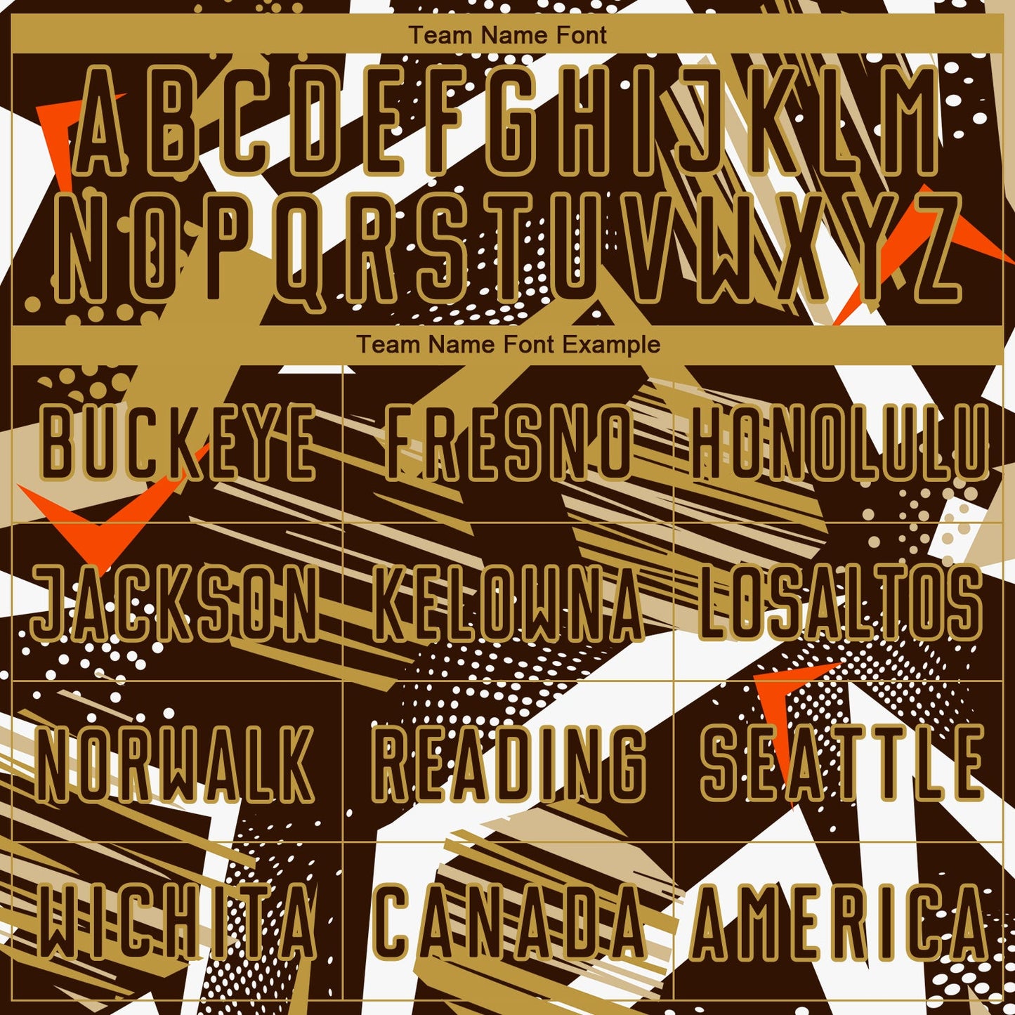 Custom Brown White Orange-Old Gold Geometric Asymmetry Shatter Sublimation Soccer Uniform Jersey view 5