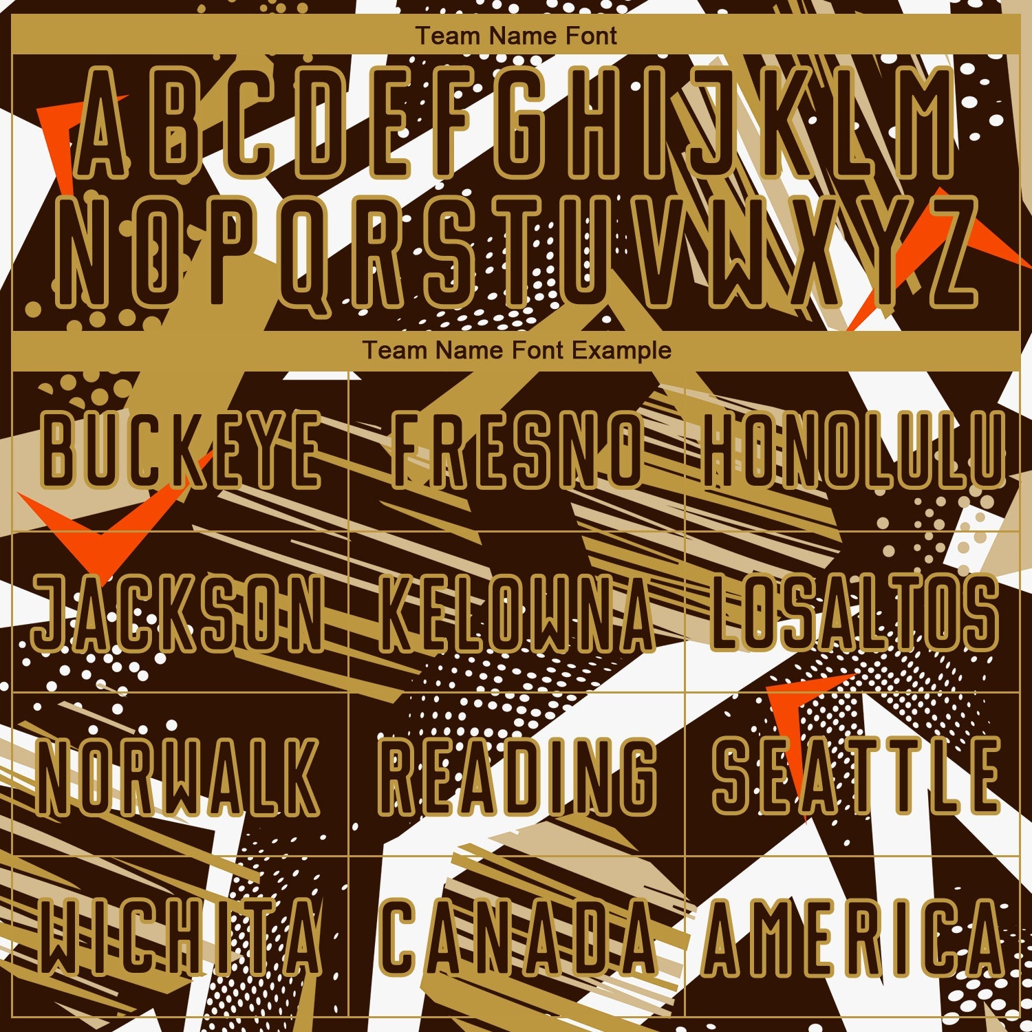 Custom Brown White Orange-Old Gold Geometric Asymmetry Shatter Sublimation Soccer Uniform Jersey view 5