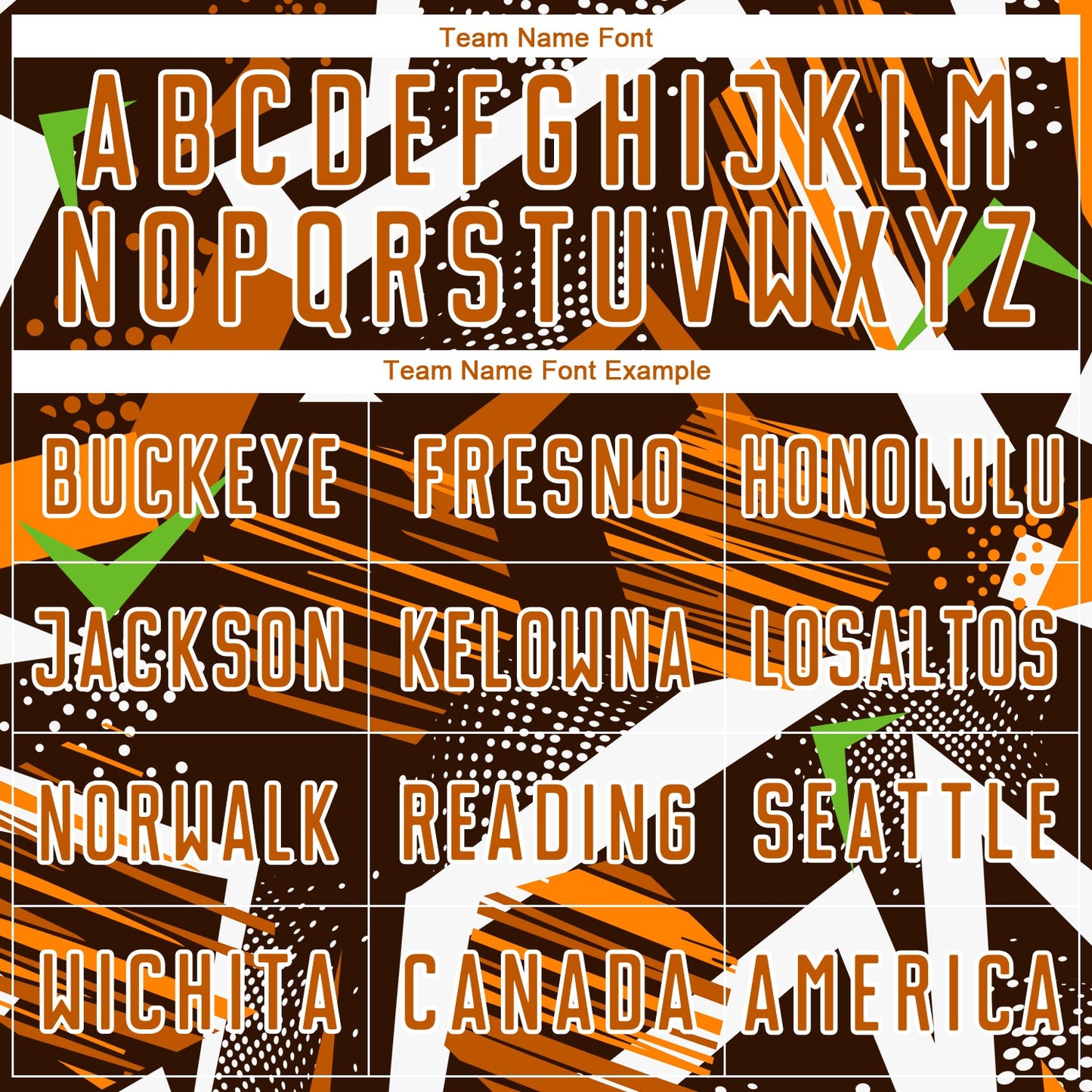 Custom Brown Texas Orange Neon Green-White Geometric Asymmetry Shatter Sublimation Soccer Uniform Jersey view 5