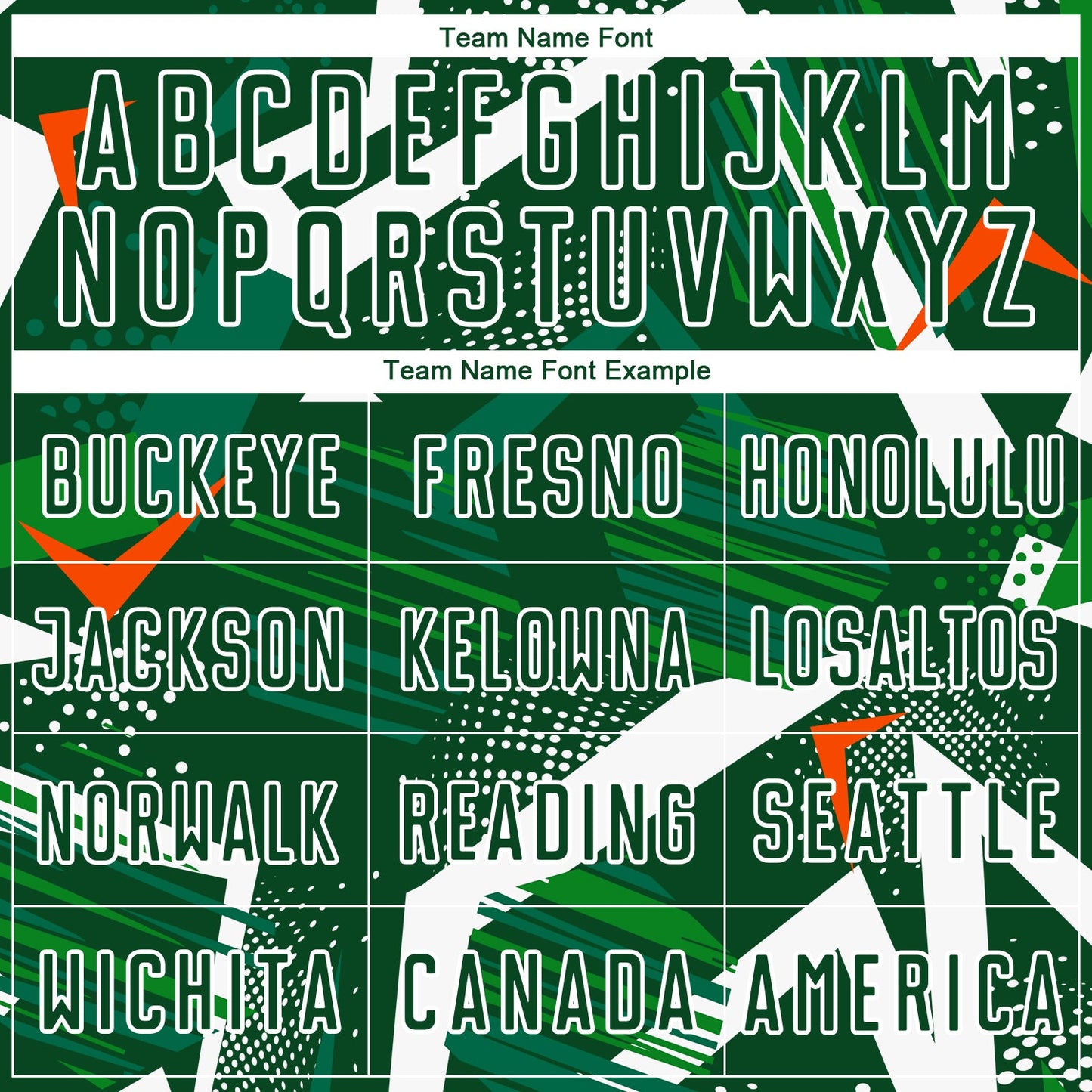 Custom Green Orange-White Geometric Asymmetry Shatter Sublimation Soccer Uniform Jersey view 5