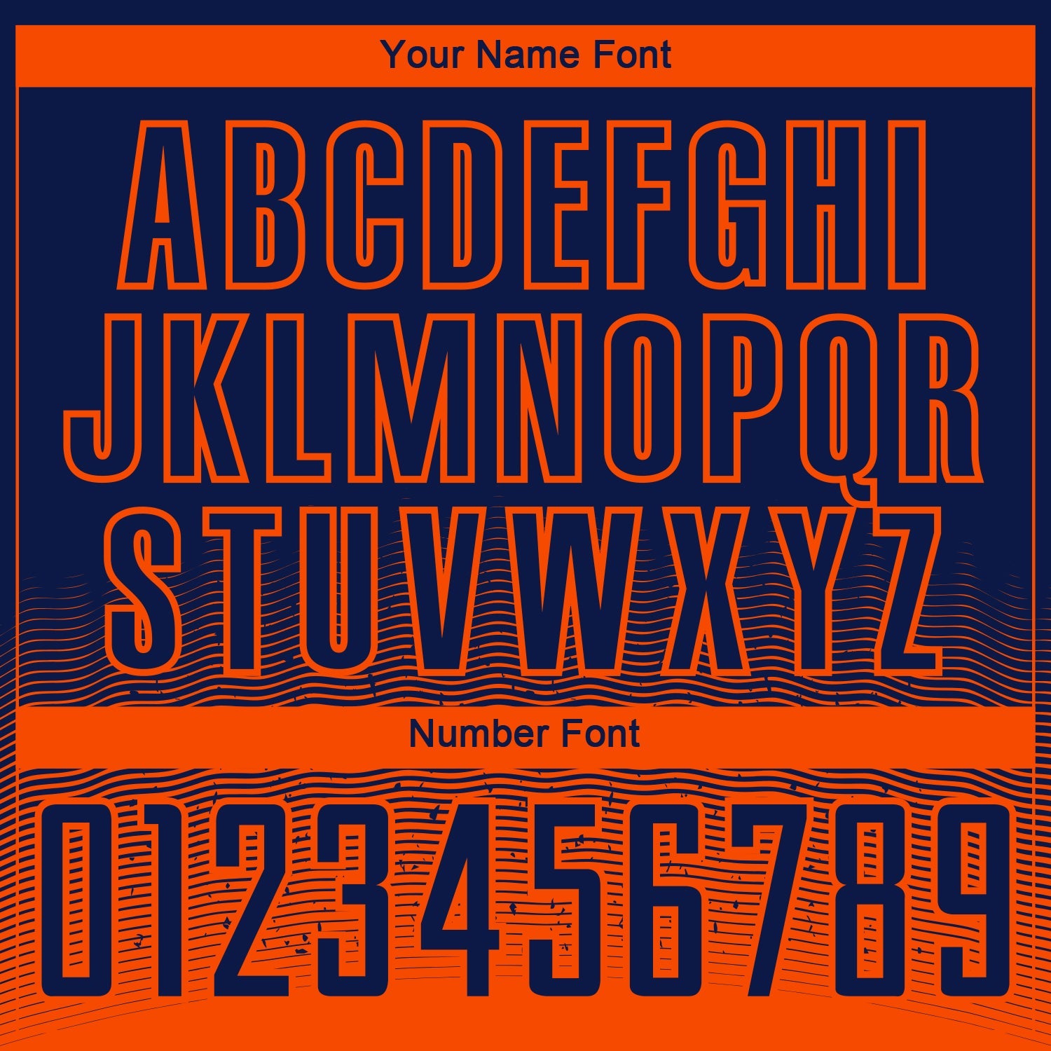Custom Navy-Orange Fade Wave Lines Splatter Sublimation Soccer Uniform Jersey view 6