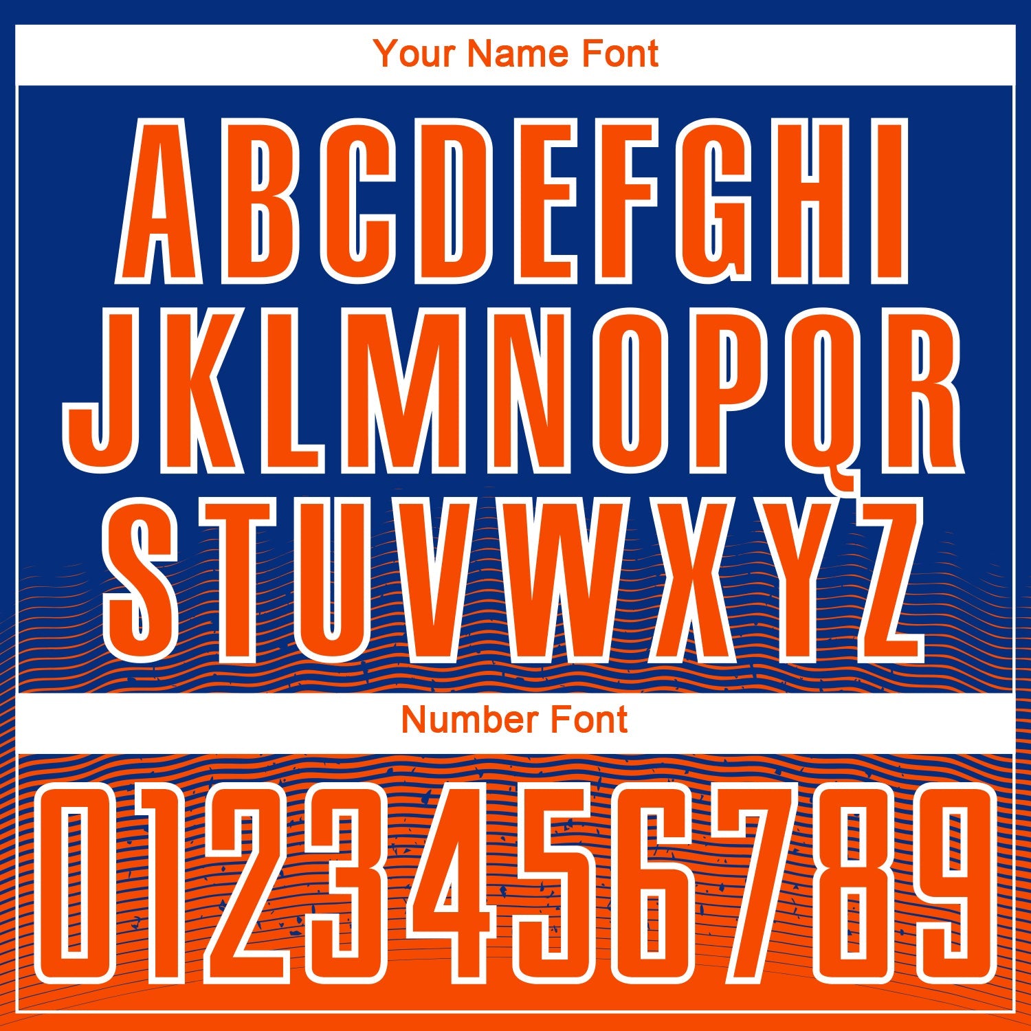 Custom Royal Orange-White Fade Wave Lines Splatter Sublimation Soccer Uniform Jersey view 6