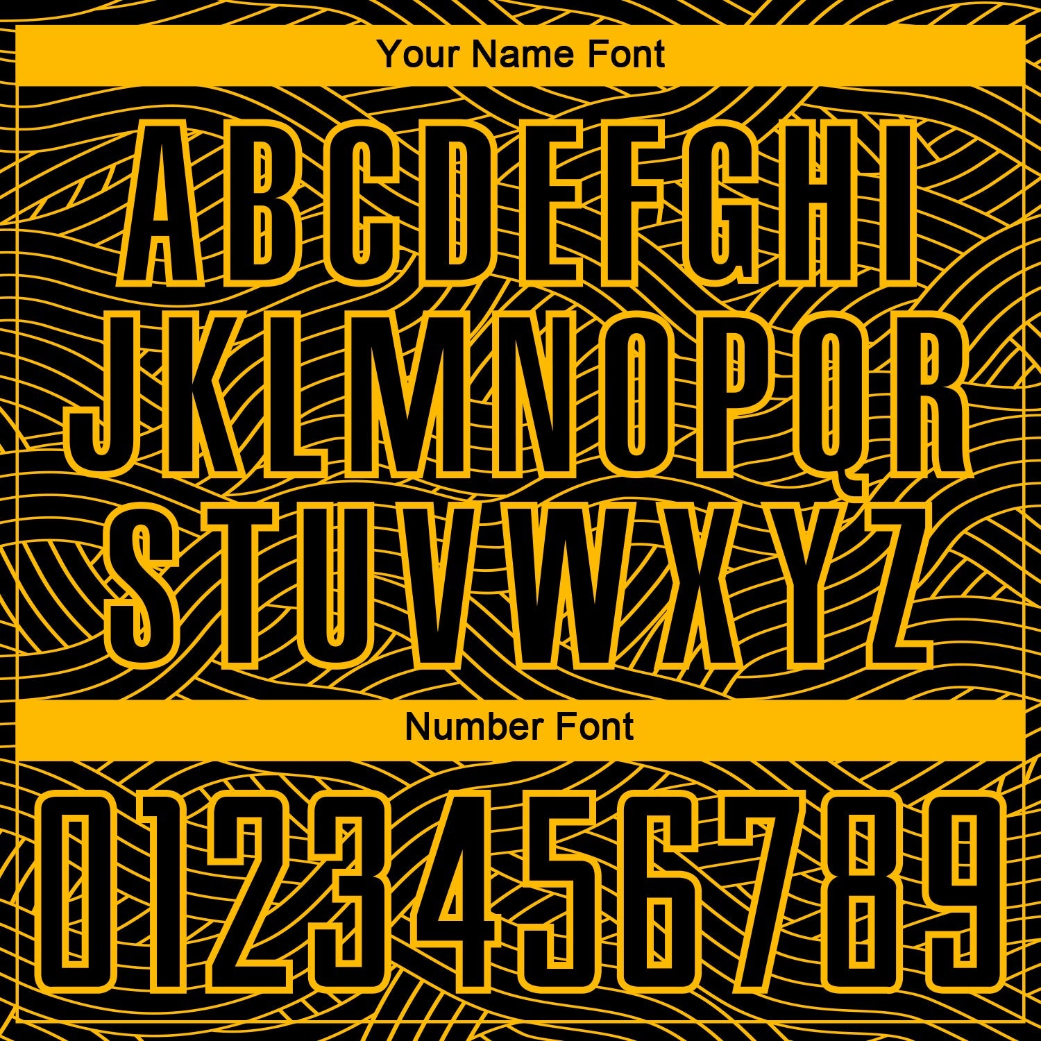 Custom Black-Gold Abstract Wave Lines Interlocking Sublimation Soccer Uniform Jersey view 6