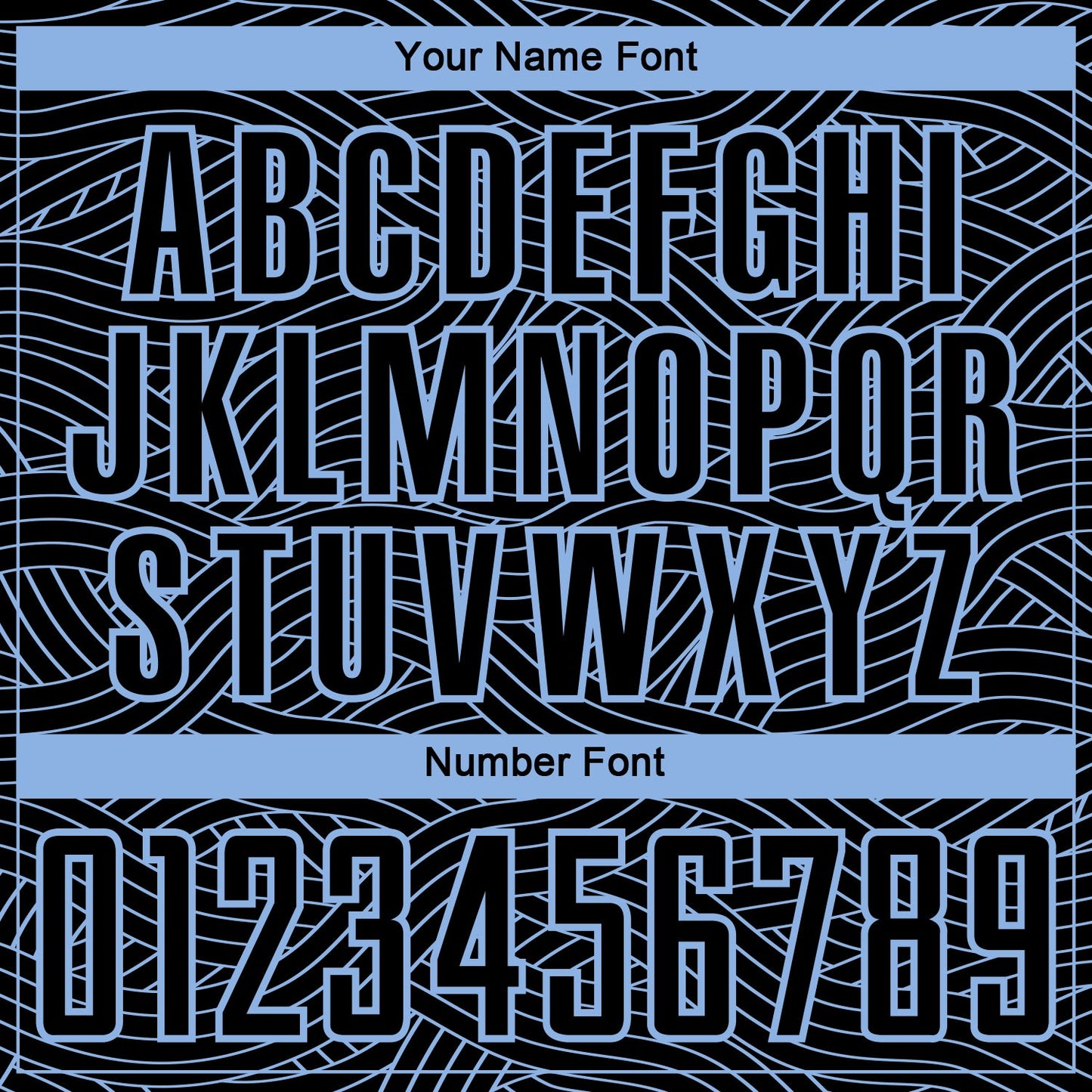 Custom Black-Light Blue Abstract Wave Lines Interlocking Sublimation Soccer Uniform Jersey view 6