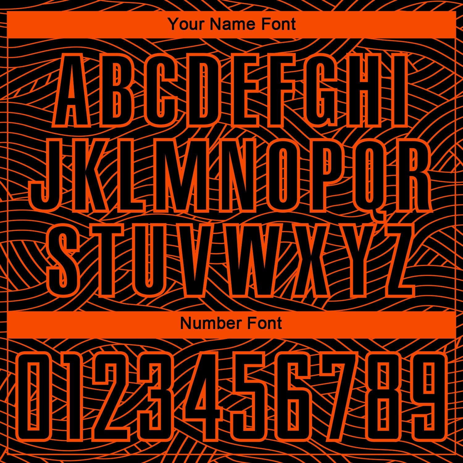 Custom Black-Orange Abstract Wave Lines Interlocking Sublimation Soccer Uniform Jersey view 6