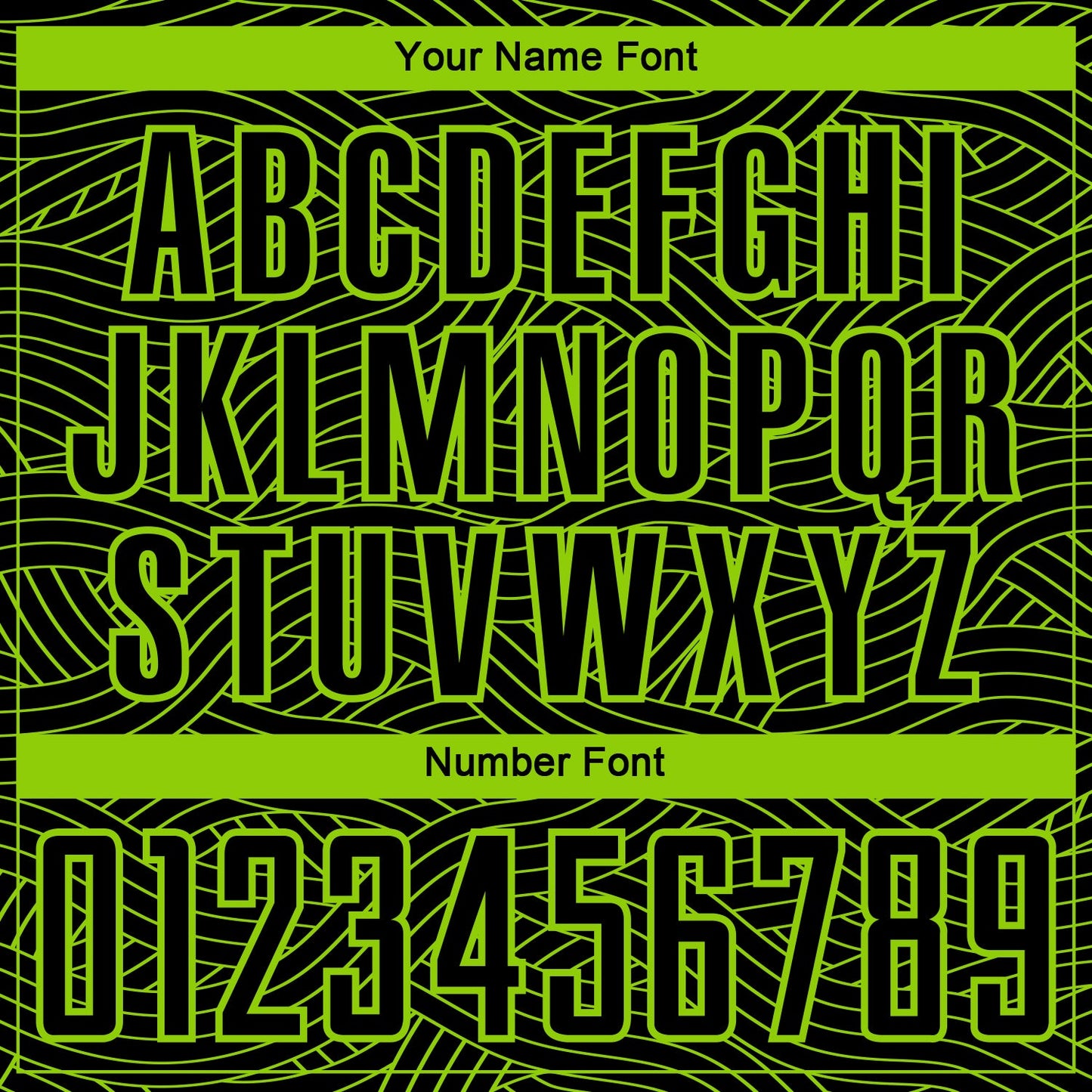 Custom Black-Neon Green Abstract Wave Lines Interlocking Sublimation Soccer Uniform Jersey view 6
