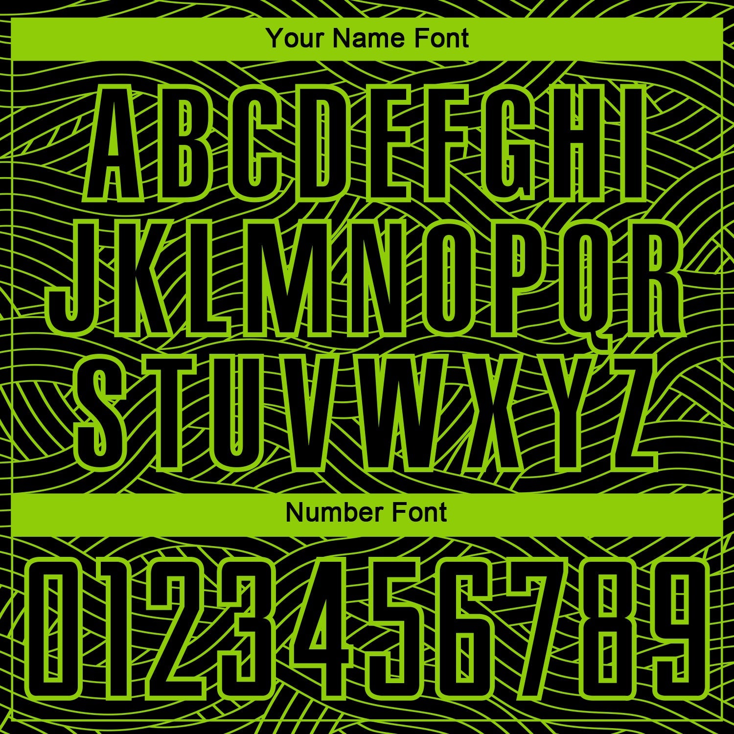 Custom Black-Neon Green Abstract Wave Lines Interlocking Sublimation Soccer Uniform Jersey view 6