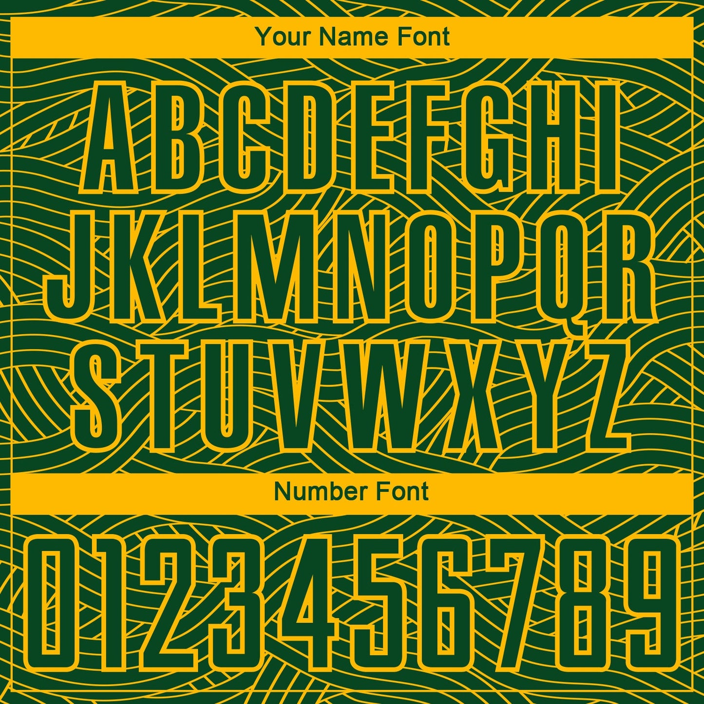 Custom Green-Gold Abstract Wave Lines Interlocking Sublimation Soccer Uniform Jersey view 6