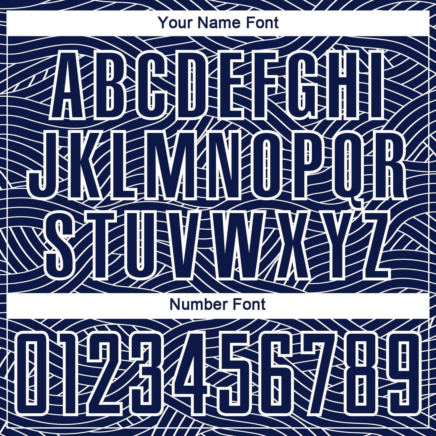 Custom Navy-White Abstract Wave Lines Interlocking Sublimation Soccer Uniform Jersey view 6