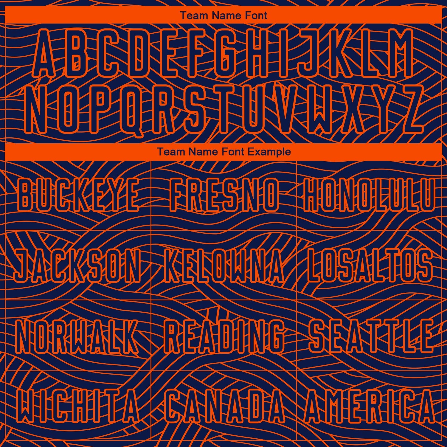 Custom Navy-Orange Abstract Wave Lines Interlocking Sublimation Soccer Uniform Jersey view 5