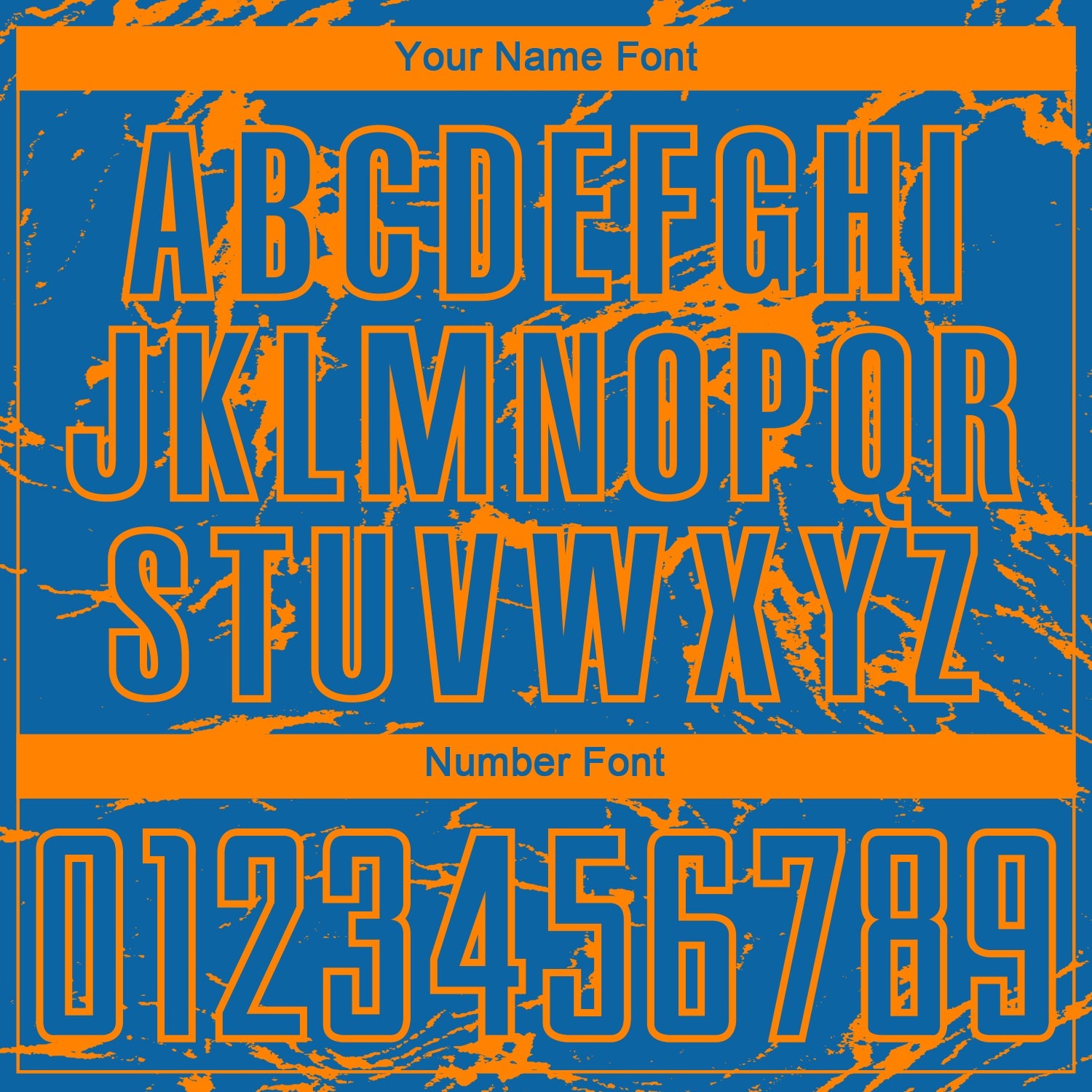 Custom Blue-Bay Orange Abstract Fluid Marble Sublimation Soccer Uniform Jersey view 6