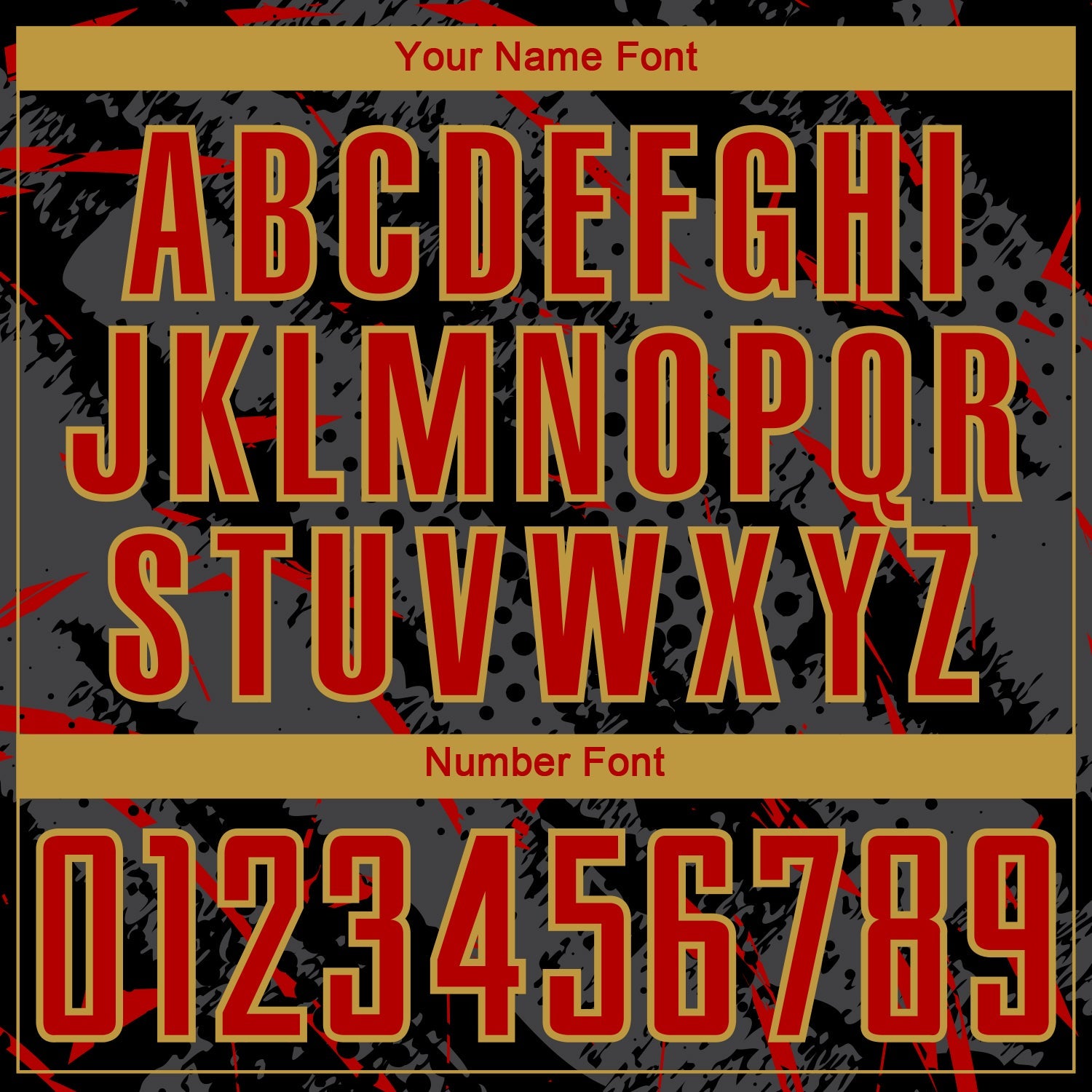 Custom Black Red Gray-Old Gold Brush Stroke Slashes And Dot Grid Sublimation Soccer Uniform Jersey view 6