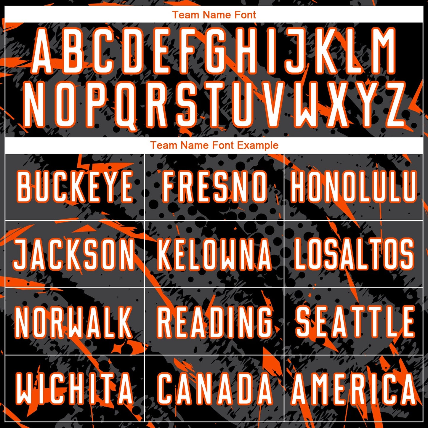 Custom Black White Orange-Gray Brush Stroke Slashes And Dot Grid Sublimation Soccer Uniform Jersey view 5