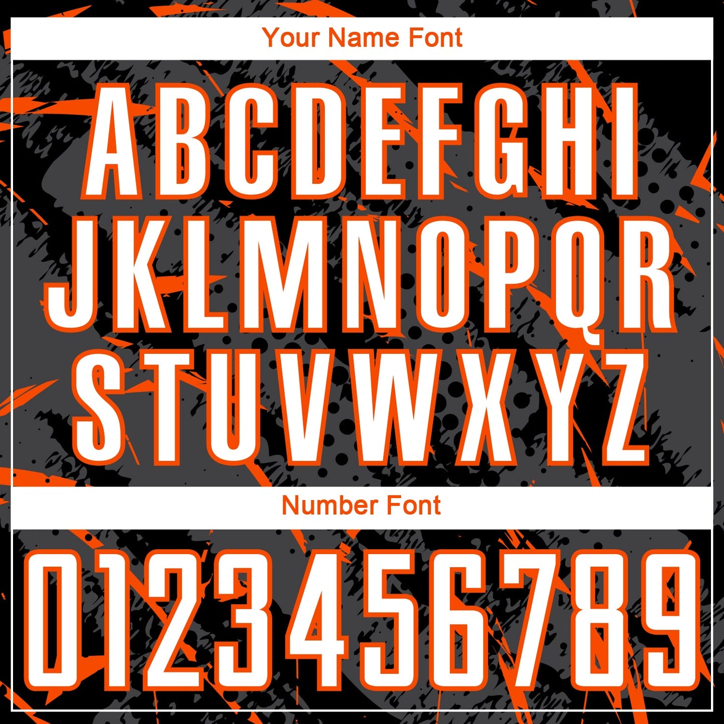 Custom Black White Orange-Gray Brush Stroke Slashes And Dot Grid Sublimation Soccer Uniform Jersey view 6