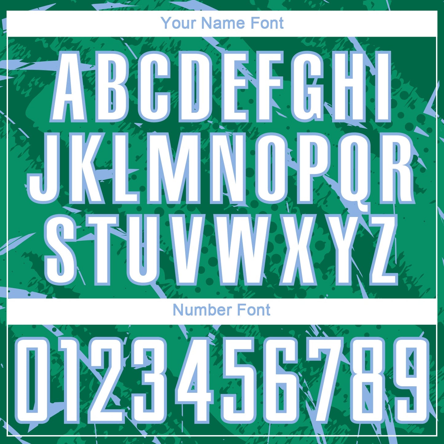Custom Kelly Green White-Light Blue Brush Stroke Slashes And Dot Grid Sublimation Soccer Uniform Jersey view 6