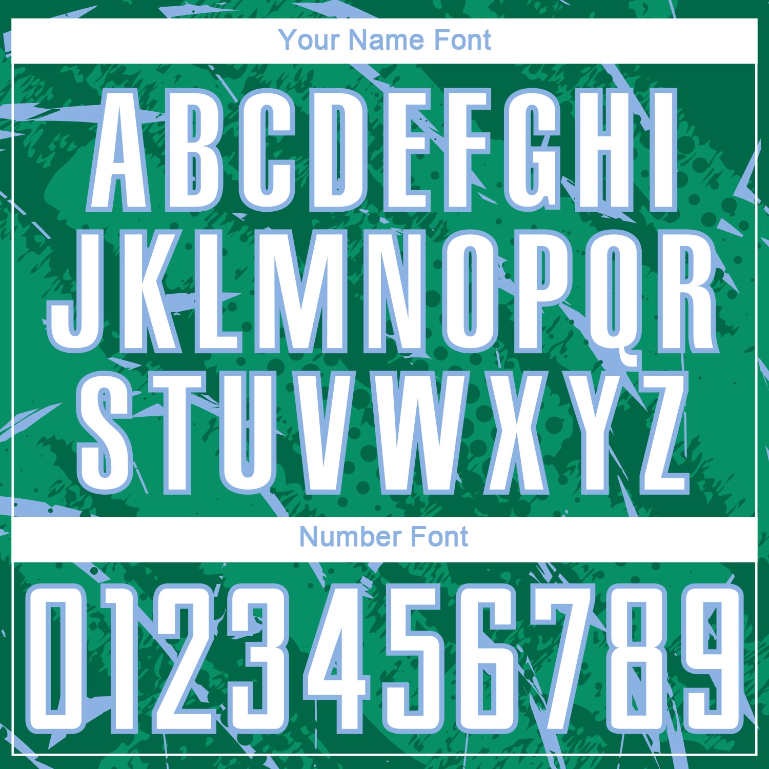 Custom Kelly Green White-Light Blue Brush Stroke Slashes And Dot Grid Sublimation Soccer Uniform Jersey view 6