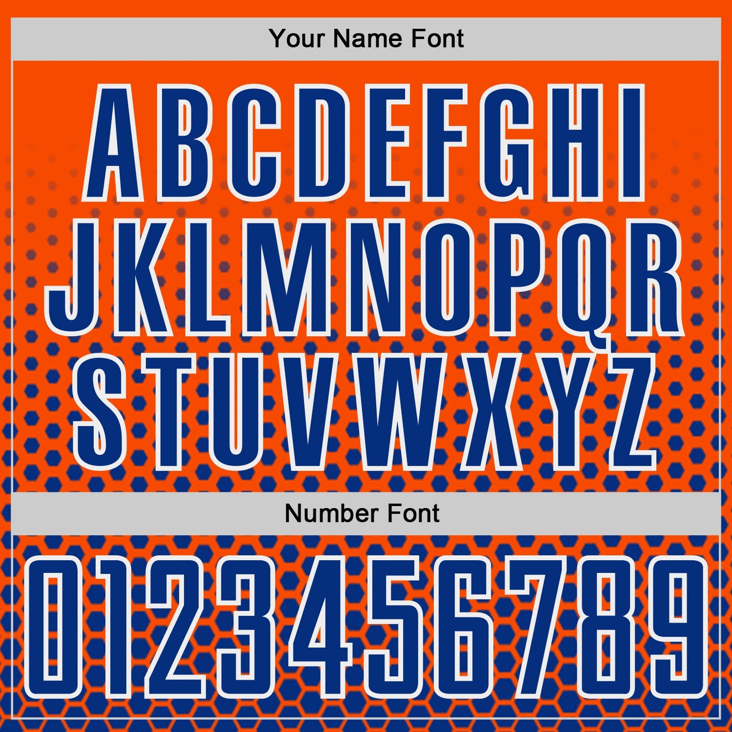 Custom Orange Royal-White Geometric Hexagonal Dot Gradient Sublimation Soccer Uniform Jersey view 6