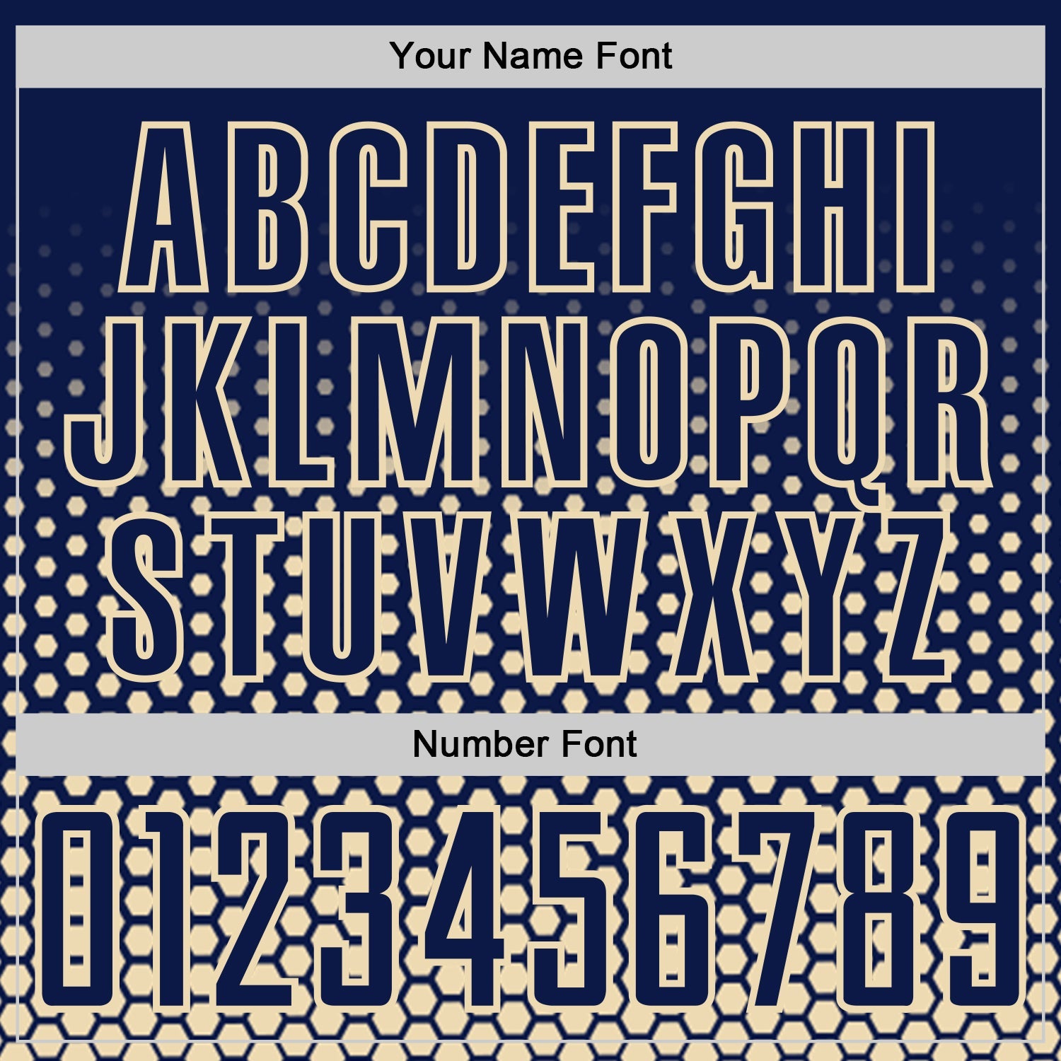 Custom Navy-Cream Geometric Hexagonal Dot Gradient Sublimation Soccer Uniform Jersey view 6