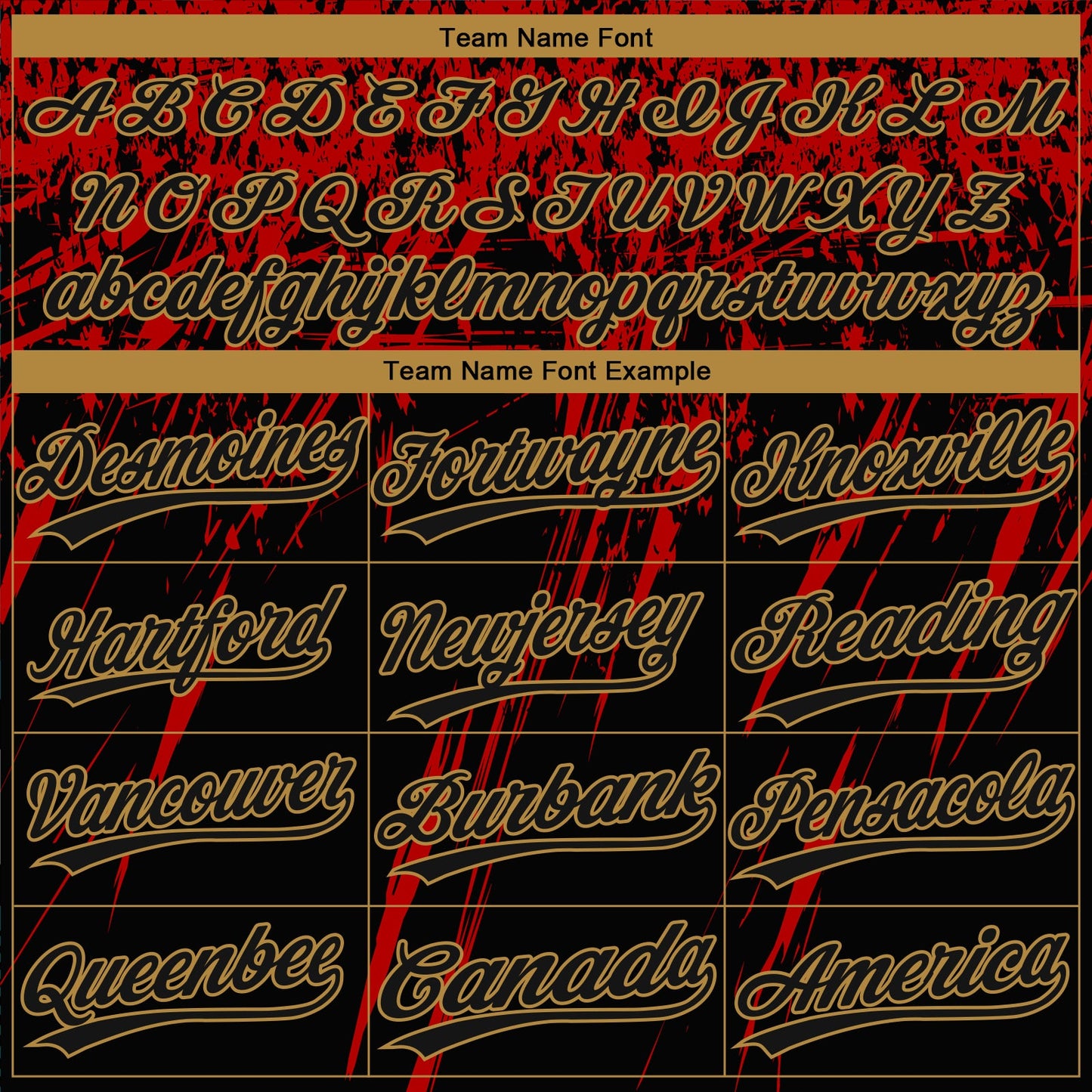 Custom Black Black Red-Old Gold 3D Pattern Two-Button Unisex Softball Jersey view 4