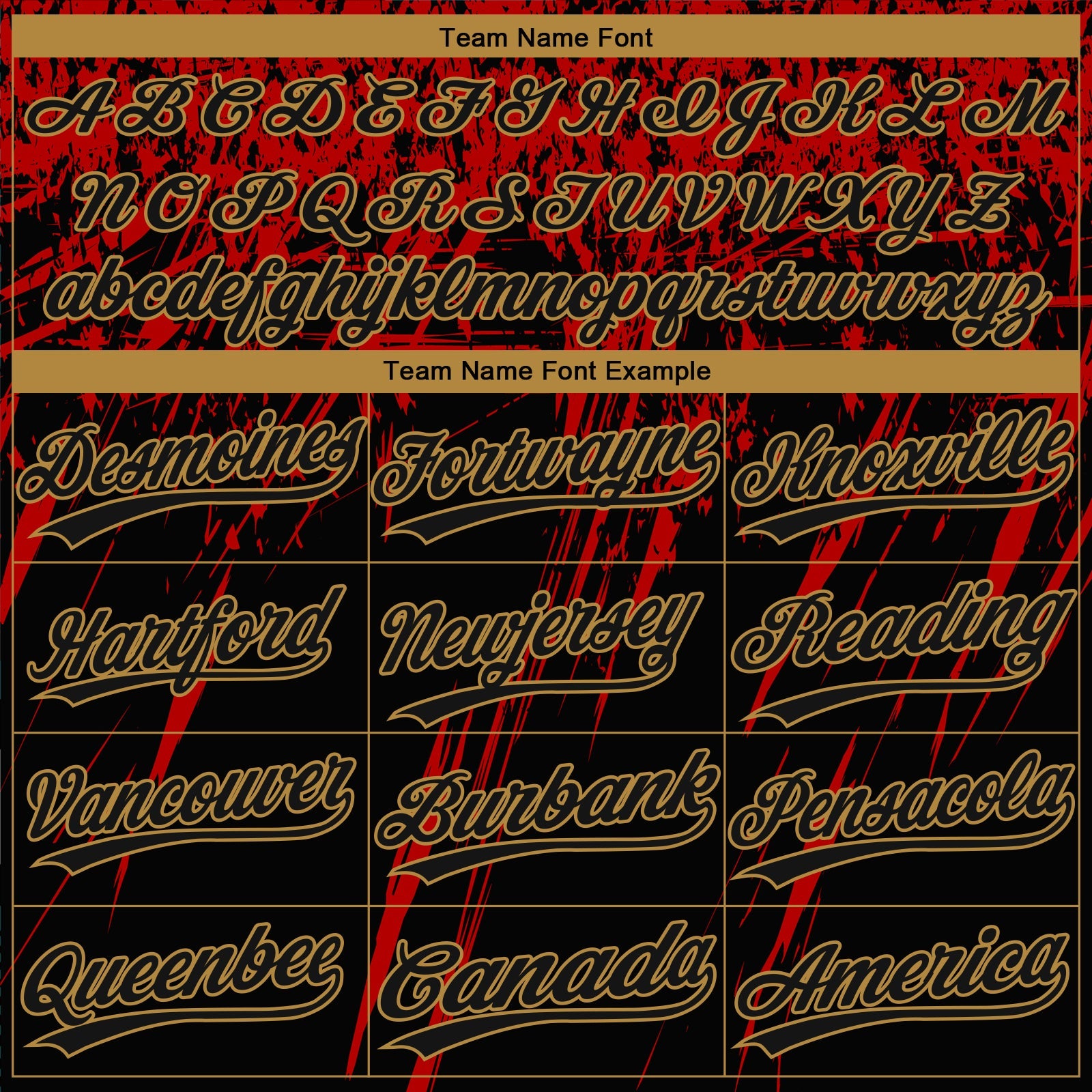 Custom Black Black Red-Old Gold 3D Pattern Two-Button Unisex Softball Jersey view 4