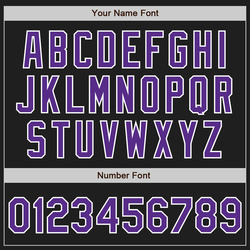 Custom Black Purple-White Two-Button Unisex Softball Jersey view 5