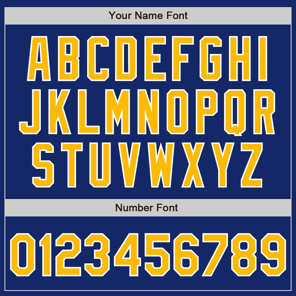 Custom Royal Gold-White Two-Button Unisex Softball Jersey view 5