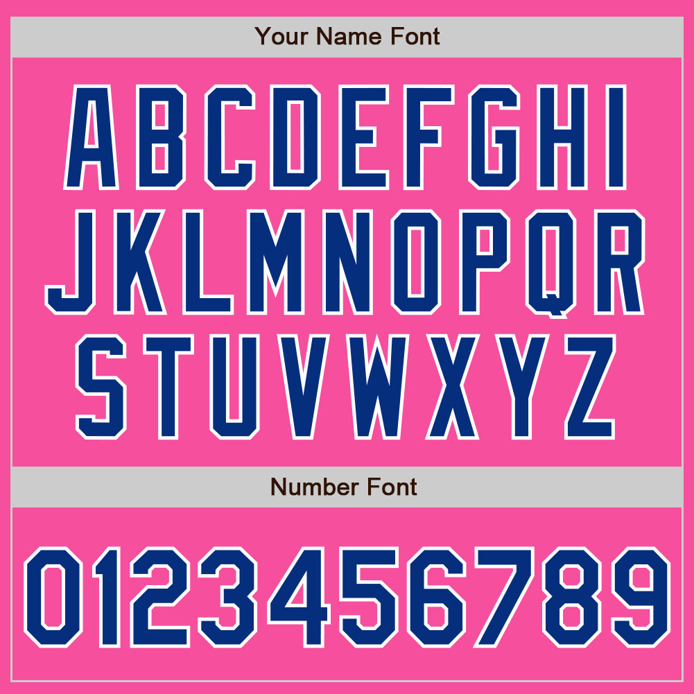 Custom Pink Royal-White Two-Button Unisex Softball Jersey view 5