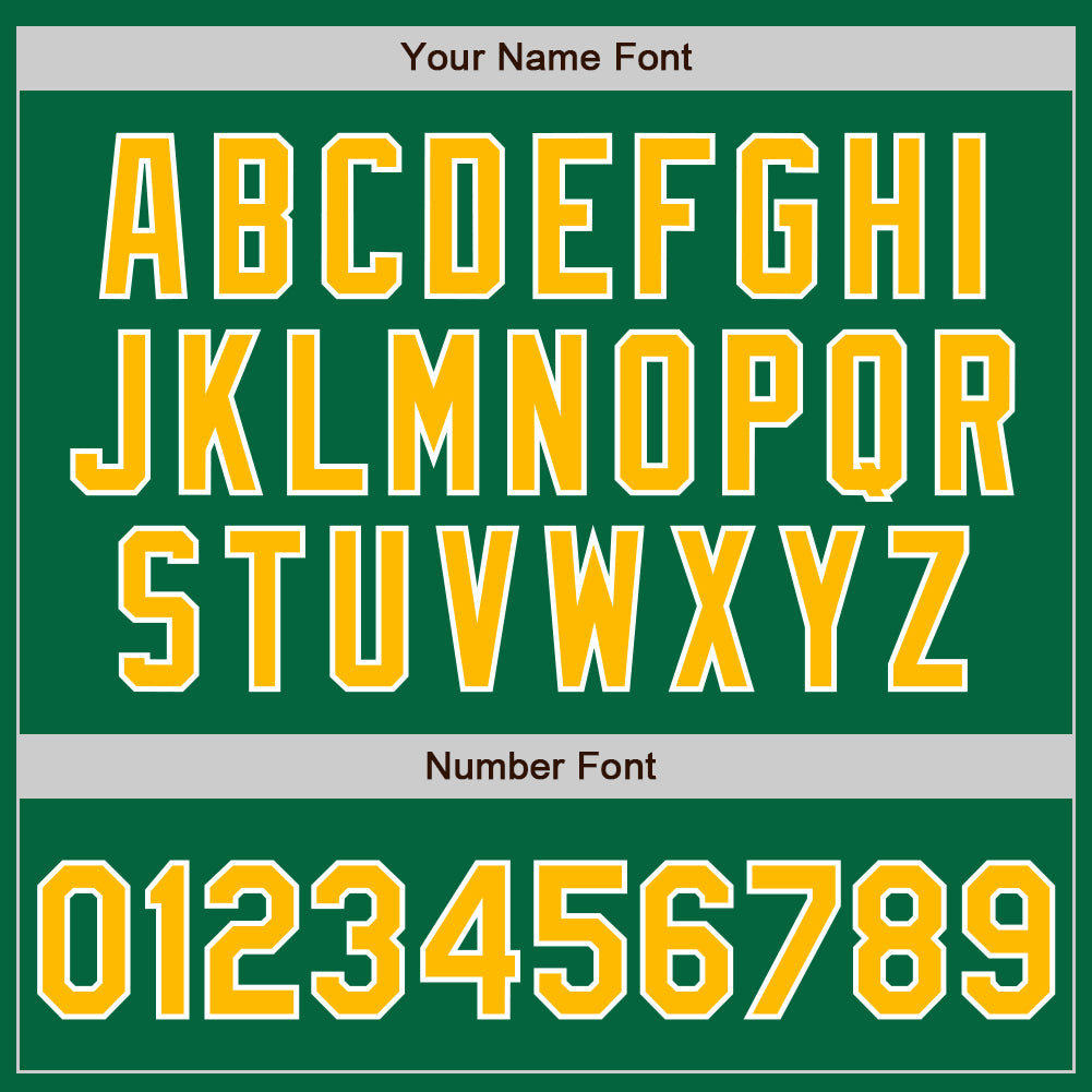 Custom Kelly Green Gold-White Two-Button Unisex Softball Jersey view 5