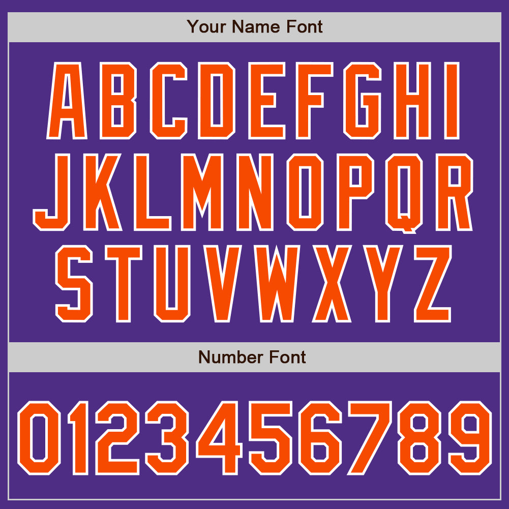Custom Purple Orange-White Two-Button Unisex Softball Jersey view 5