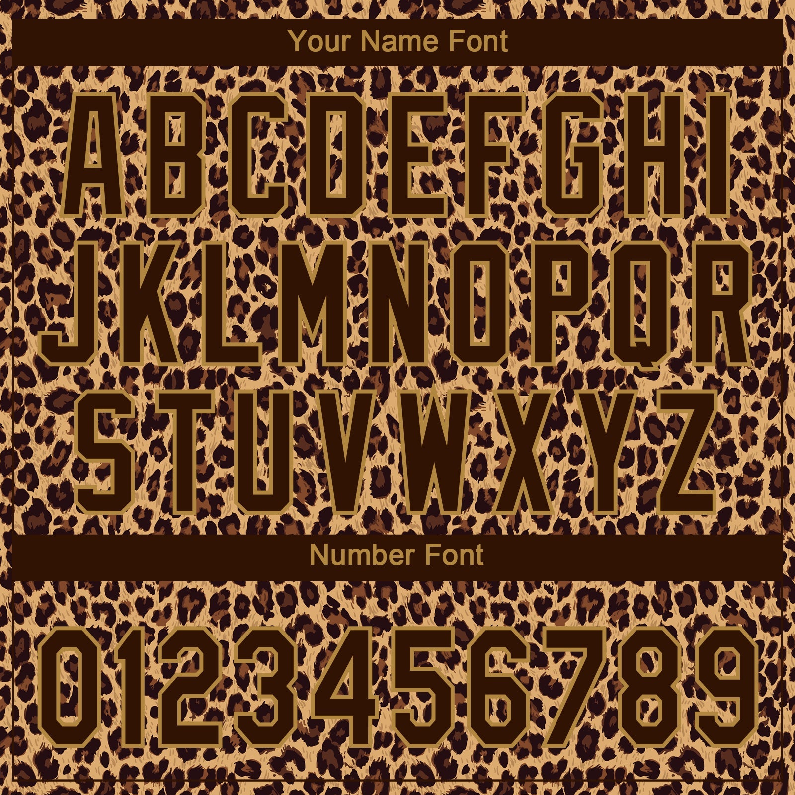 Custom Brown Brown-Old Gold 3D Pattern Leopard Two-Button Unisex Softball Jersey view 5