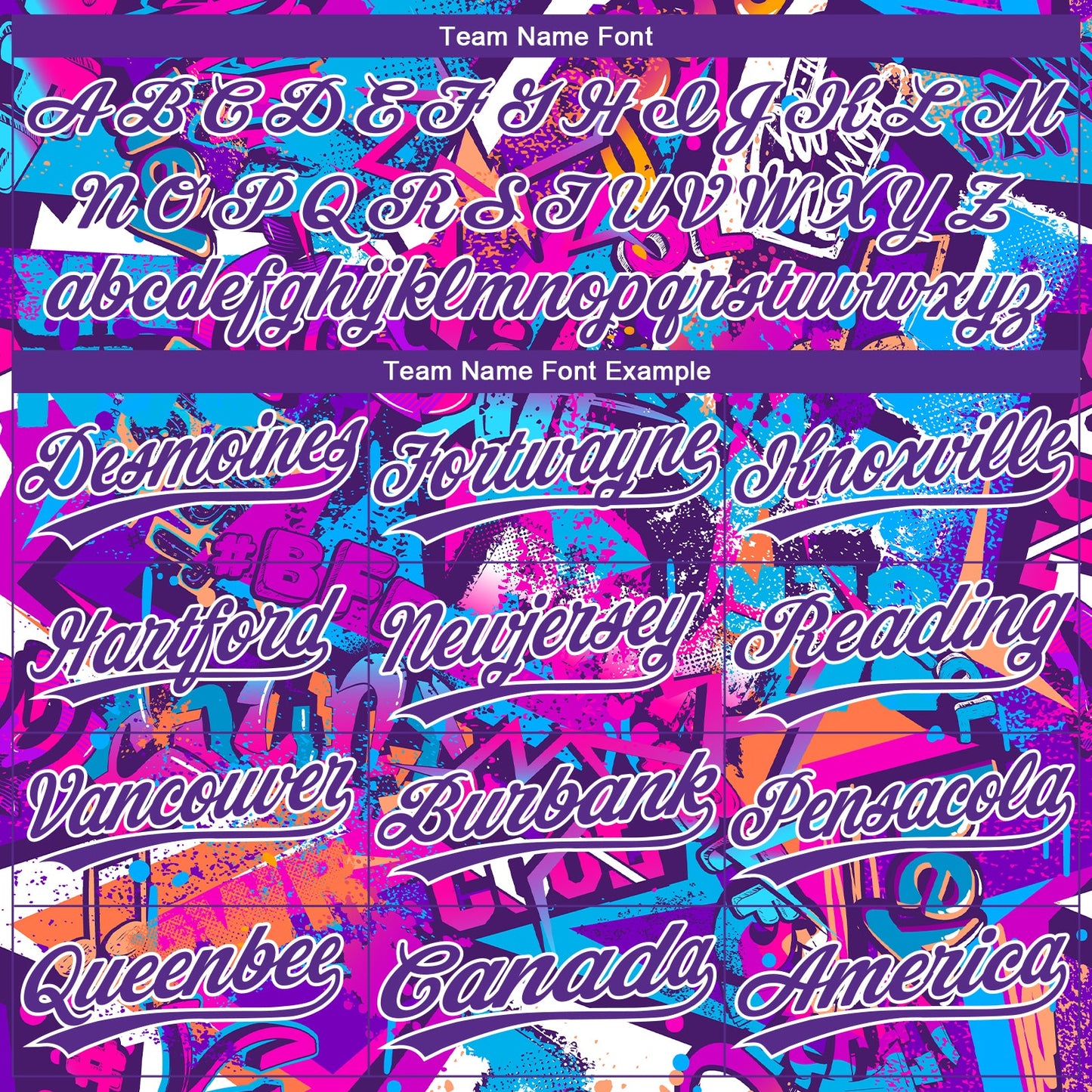 Custom Graffiti Pattern Purple-White 3D Bright Psychedelic Two-Button Unisex Softball Jersey view 4