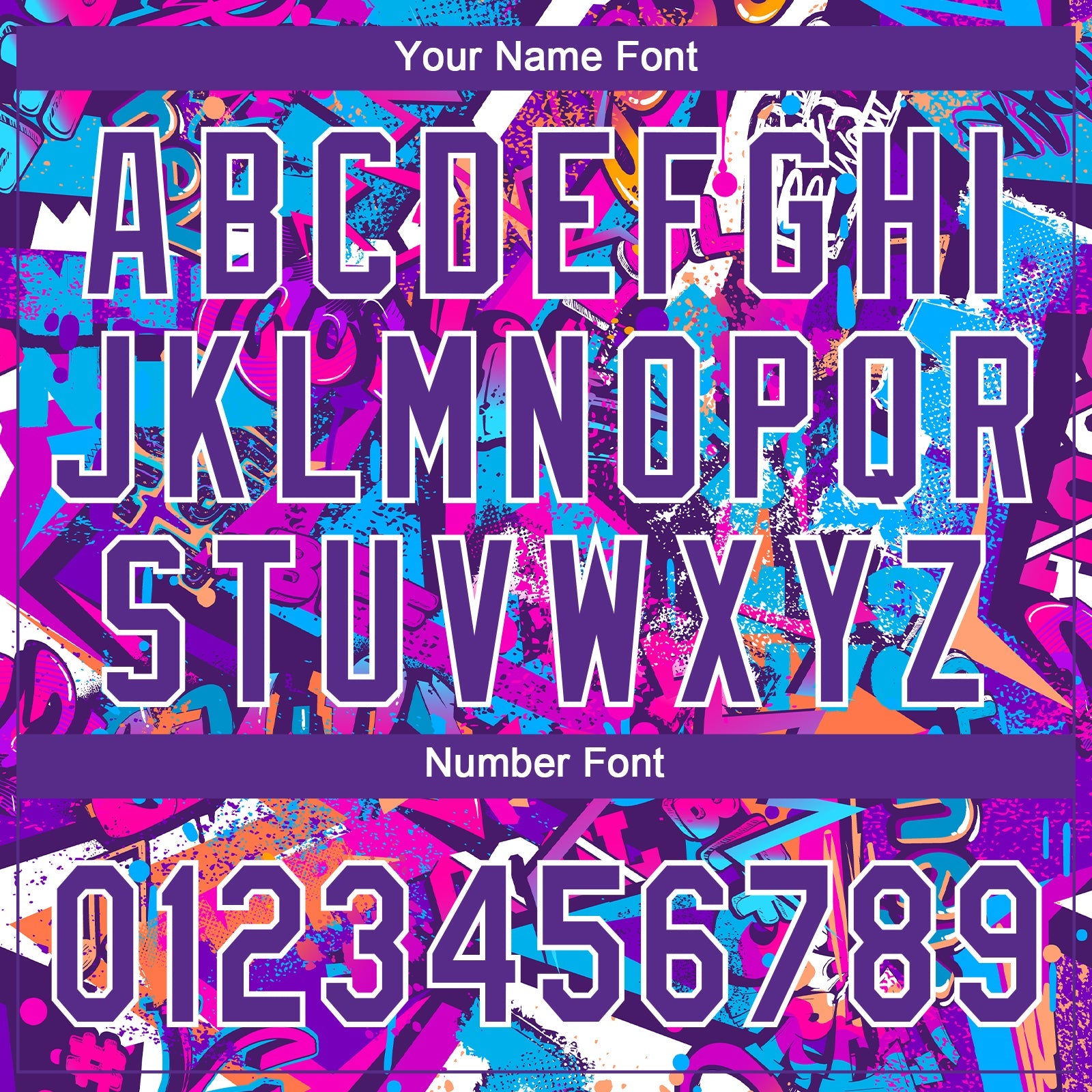 Custom Graffiti Pattern Purple-White 3D Bright Psychedelic Two-Button Unisex Softball Jersey view 5