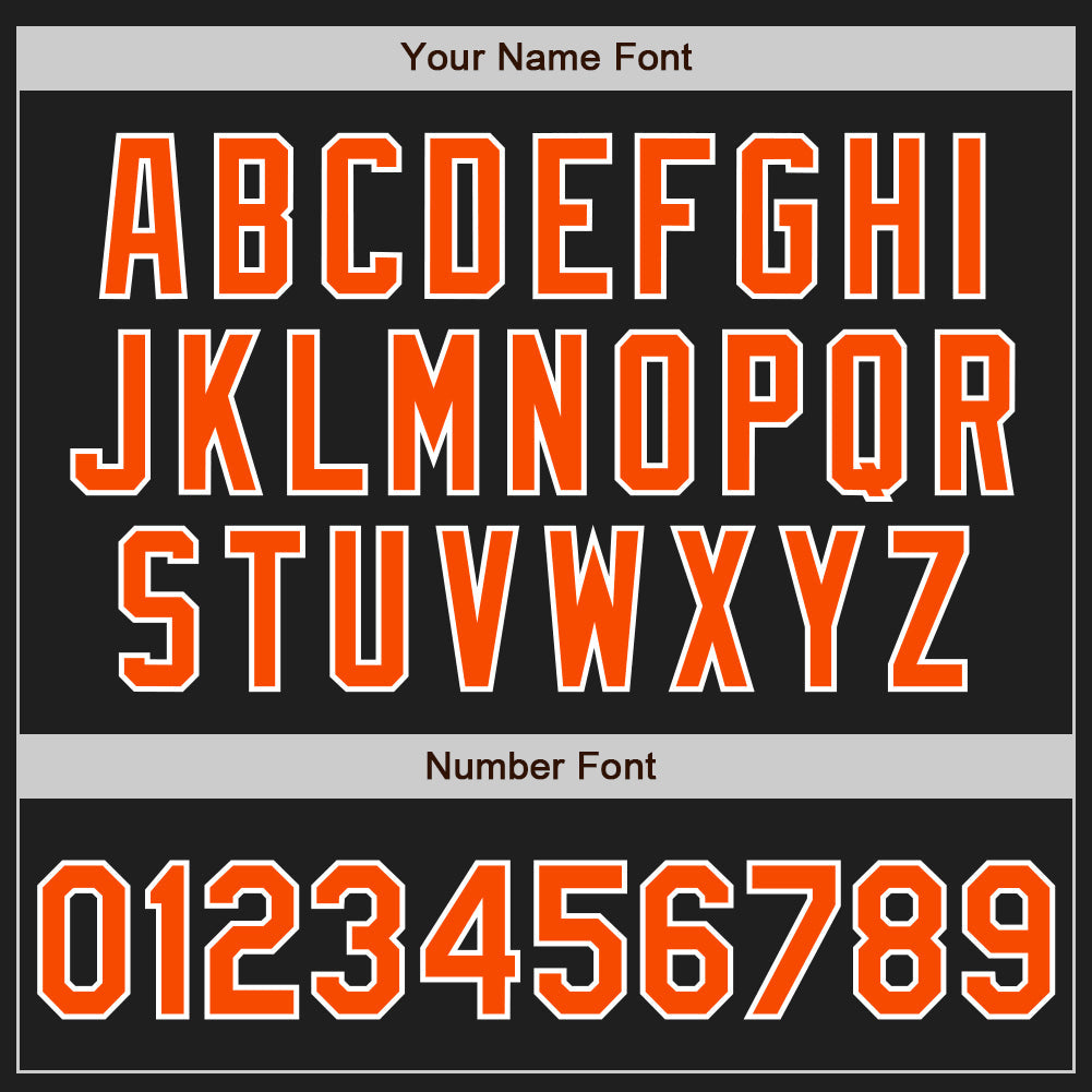 Custom Black Orange-White Two-Button Unisex Softball Jersey view 5
