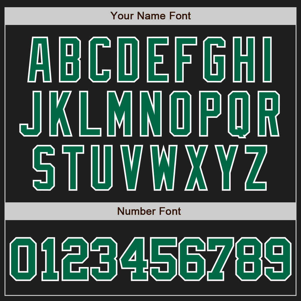 Custom Black Kelly Green-White Two-Button Unisex Softball Jersey view 5