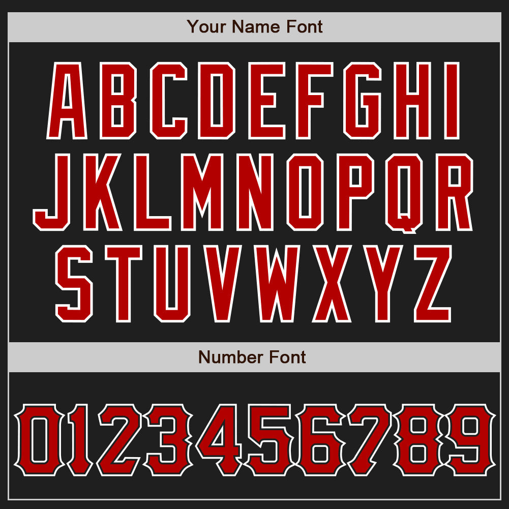 Custom Black Red-White Two-Button Unisex Softball Jersey view 5