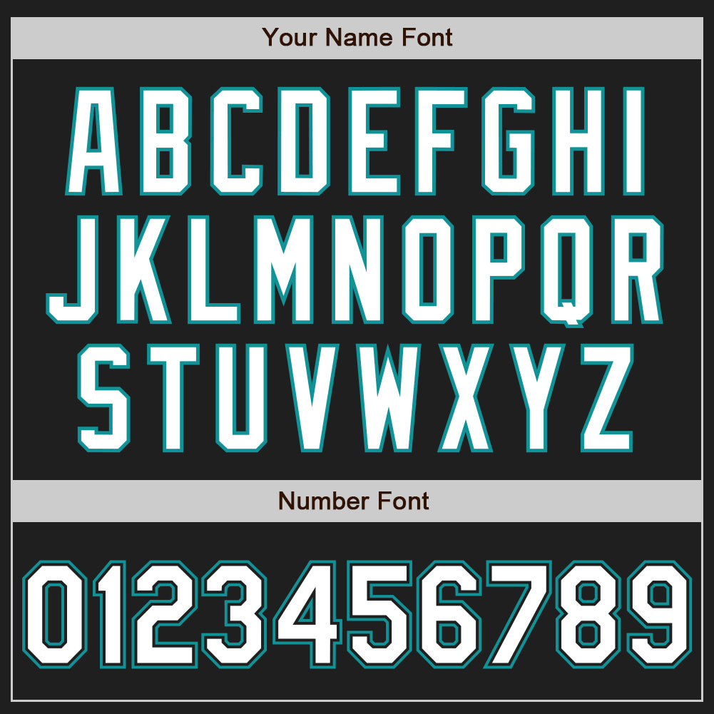 Custom Black White-Teal Two-Button Unisex Softball Jersey view 5