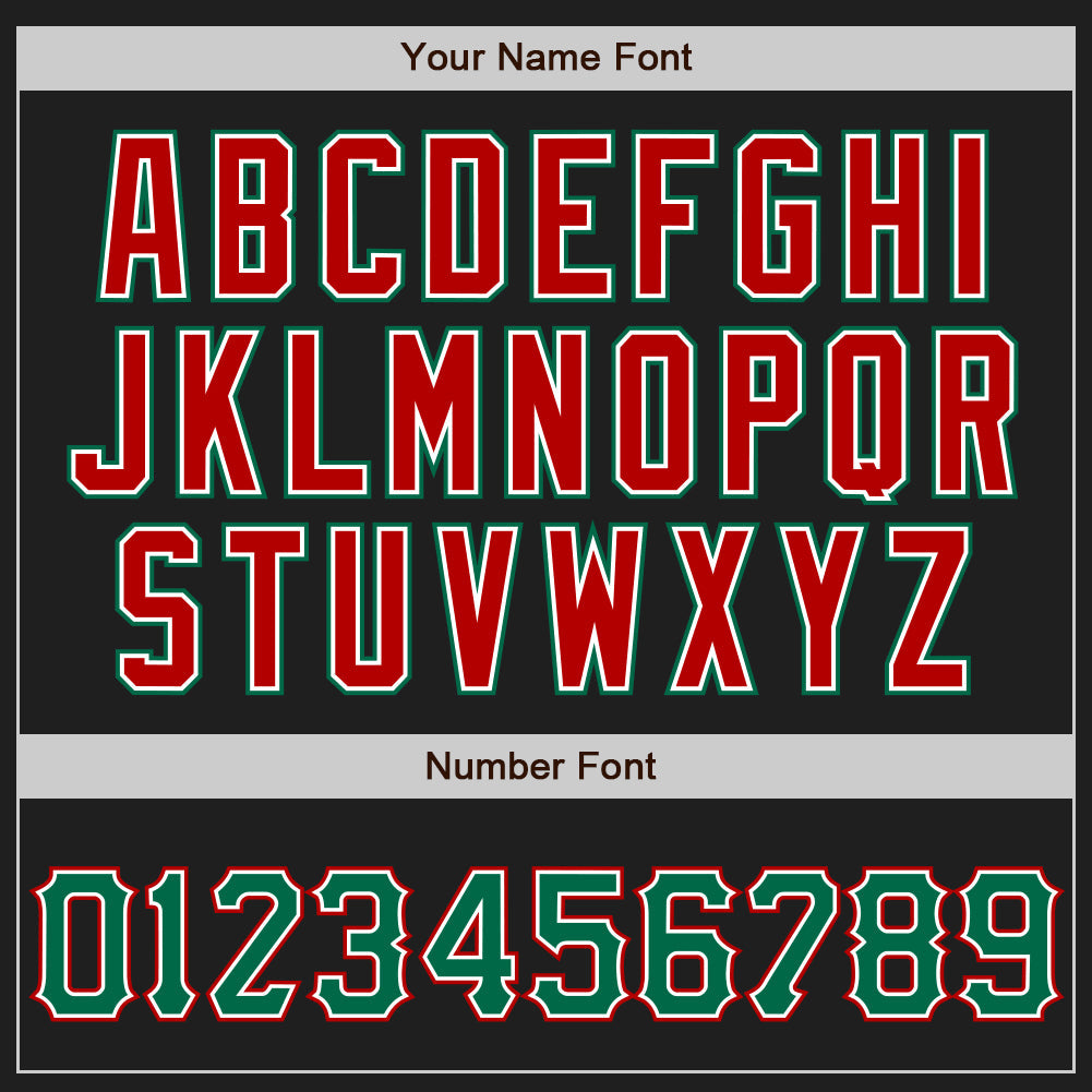 Custom Black Kelly Green-Red Two-Button Unisex Softball Jersey view 5