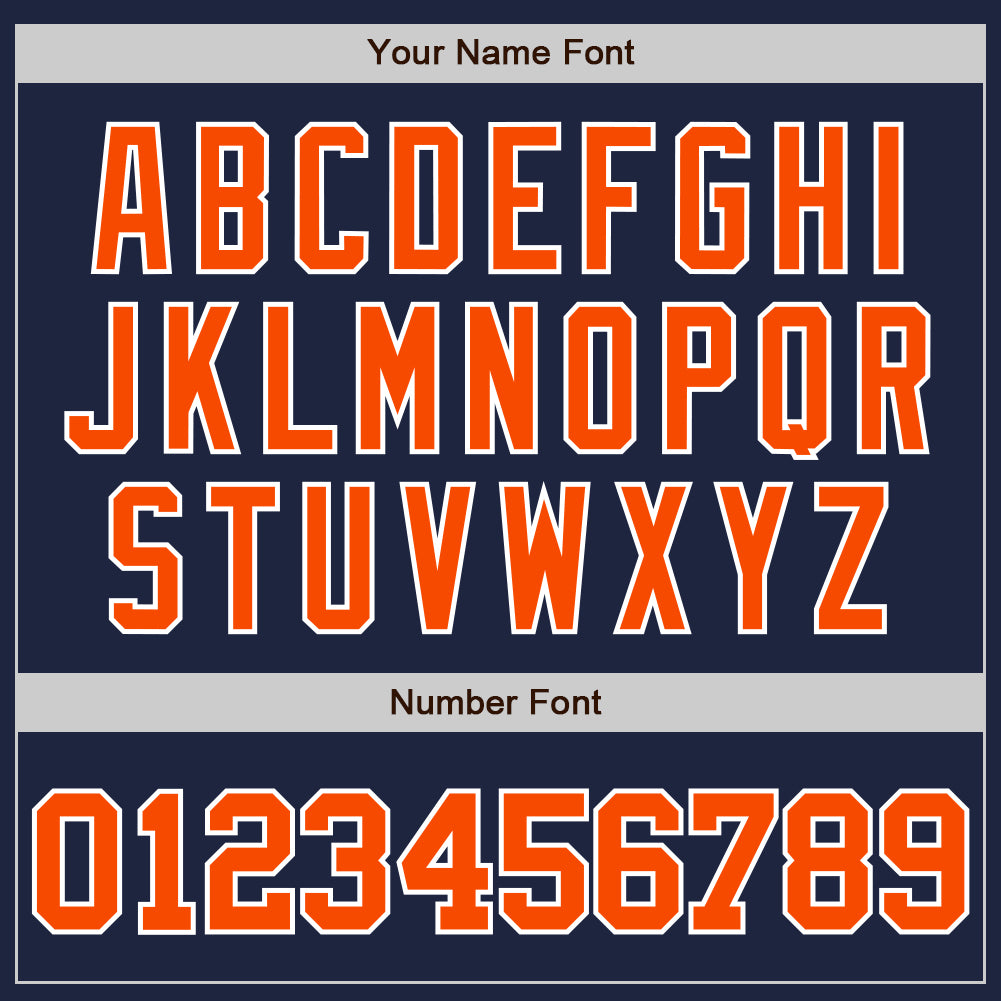 Custom Navy Orange-White Two-Button Unisex Softball Jersey view 5