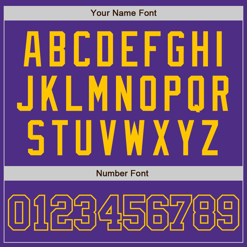 Custom Purple Purple-Yellow Two-Button Unisex Softball Jersey view 5