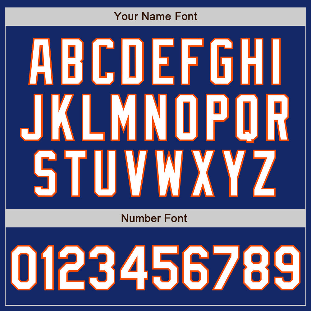 Custom Royal White-Orange Two-Button Unisex Softball Jersey view 5