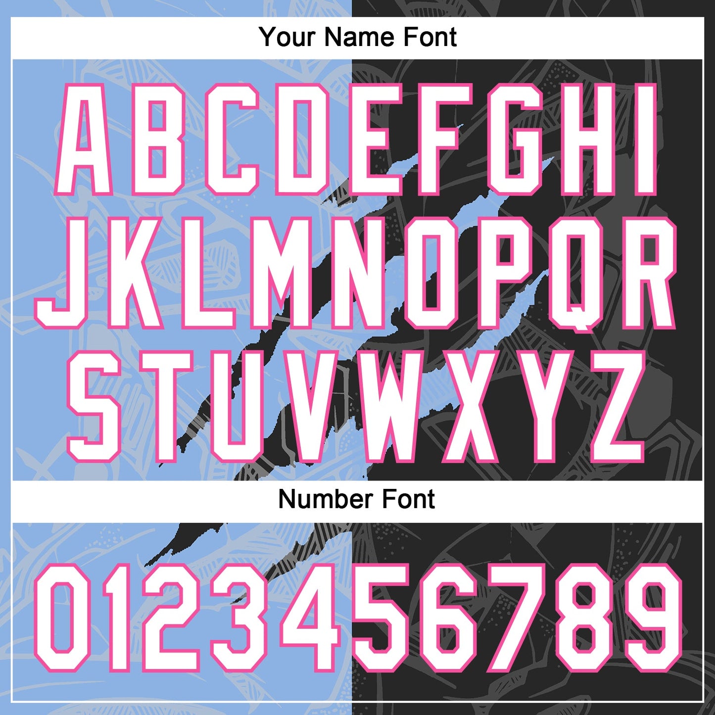 Custom Graffiti Pattern Black Light Blue-Pink 3D Two-Button Unisex Softball Jersey view 5
