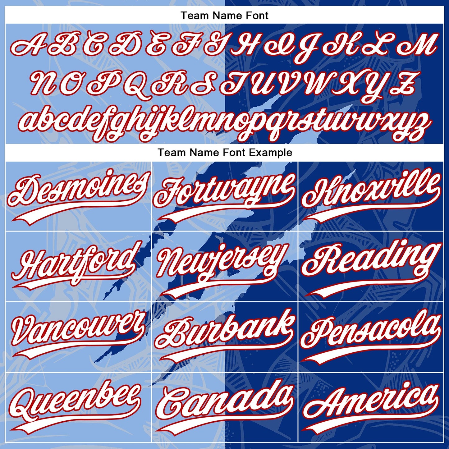 Custom Graffiti Pattern Light Blue Royal-Red 3D Two-Button Unisex Softball Jersey view 4
