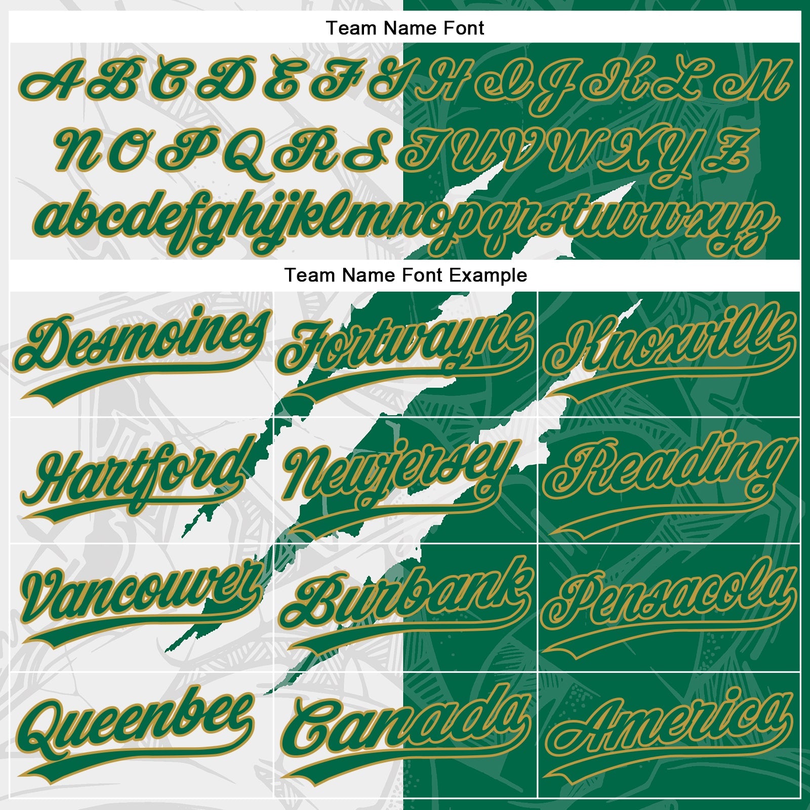 Custom Graffiti Pattern Kelly Green-Old Gold 3D Two-Button Unisex Softball Jersey view 4