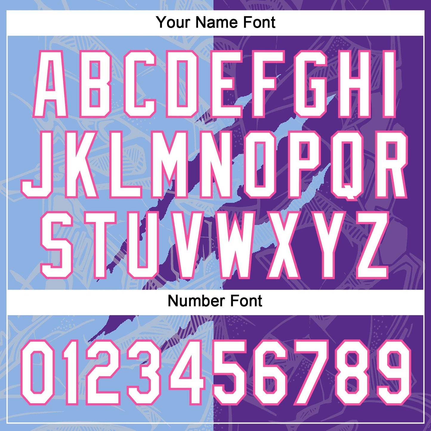Custom Graffiti Pattern Purple Light Blue-Pink 3D Two-Button Unisex Softball Jersey view 5